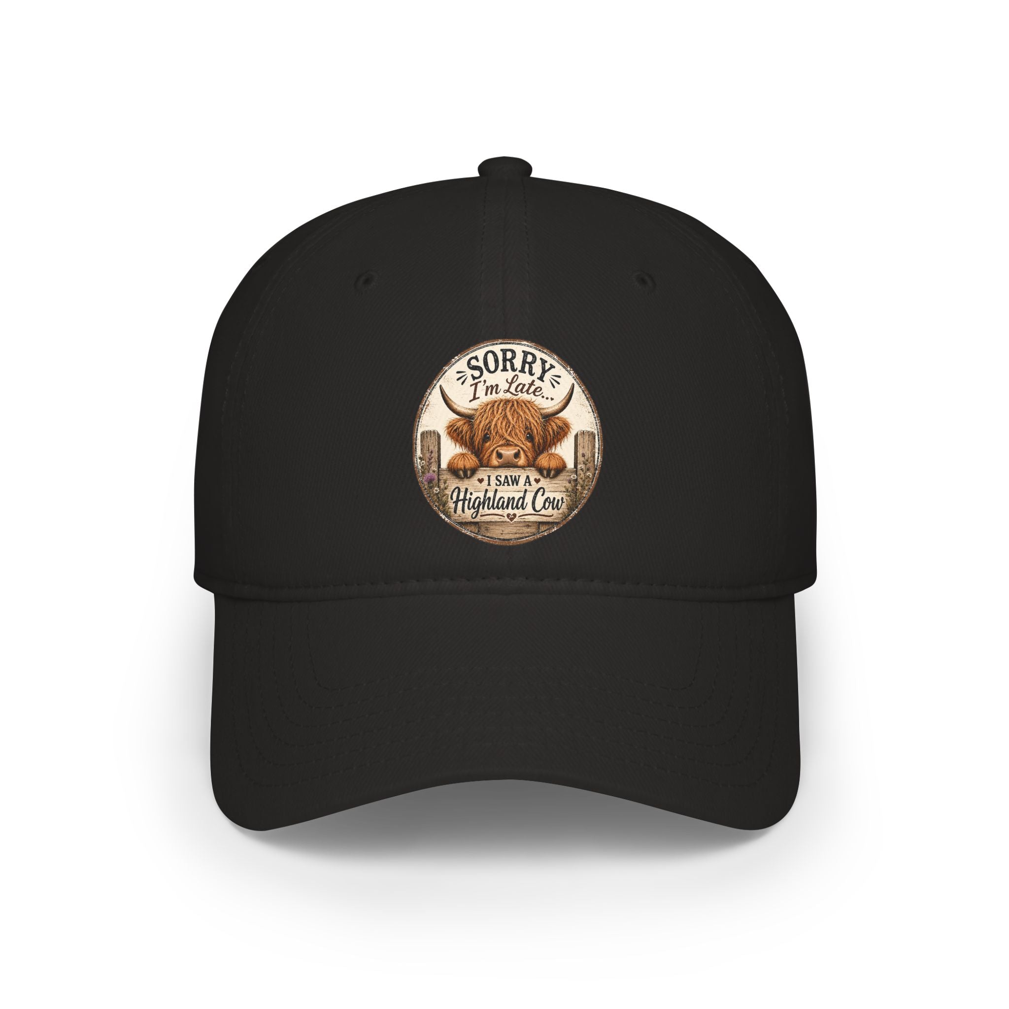 Sorry I'm Late I seen a Highland Cow Baseball Cap