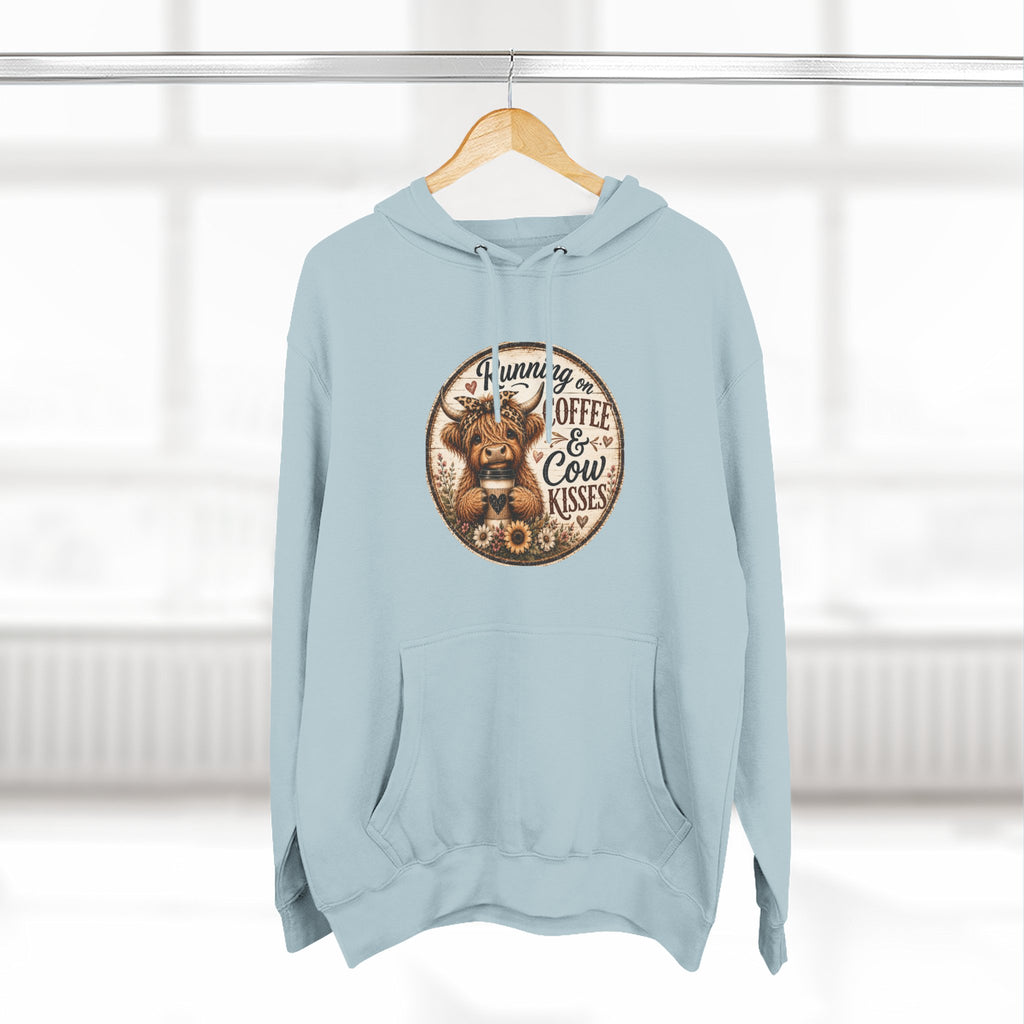 Running on Coffee & Cow Kisses Three-Panel Fleece Hoodie