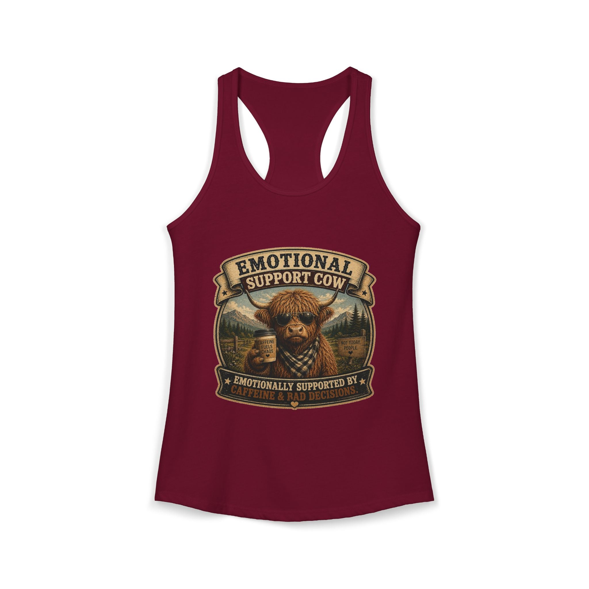 Emotional Support Cow Women's Ideal Racerback Tank