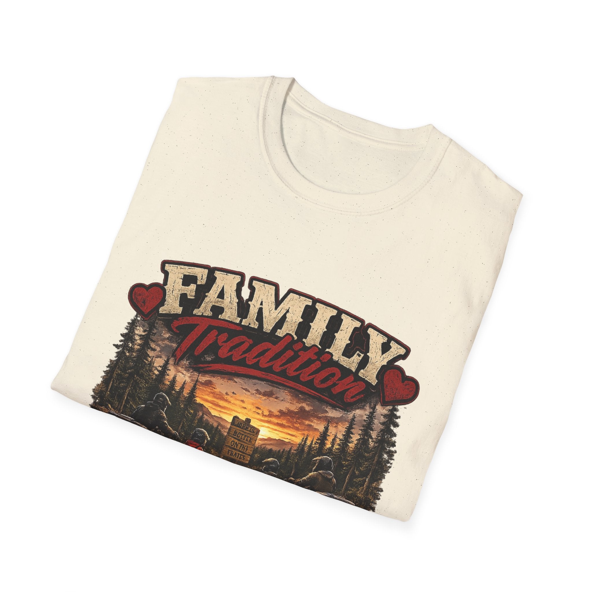 Family Tradition T-Shirt — 'Some Families We Gather Around A Table, We Gather Around A Trailhead' Outdoor Camping Tee