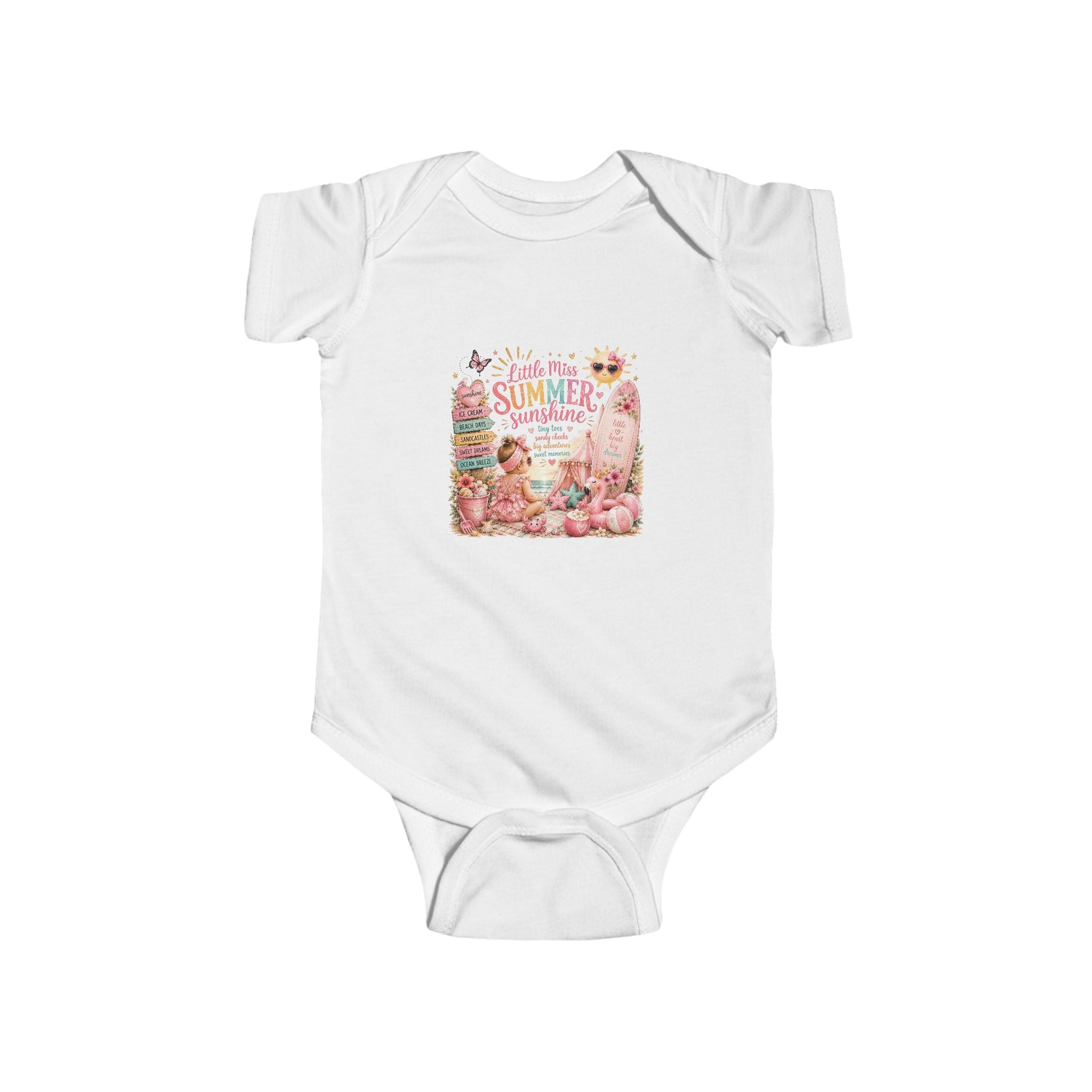 "Hello My Summer Sunshine" Cute Floral Beach Infant Onesie — Baby Bodysuit