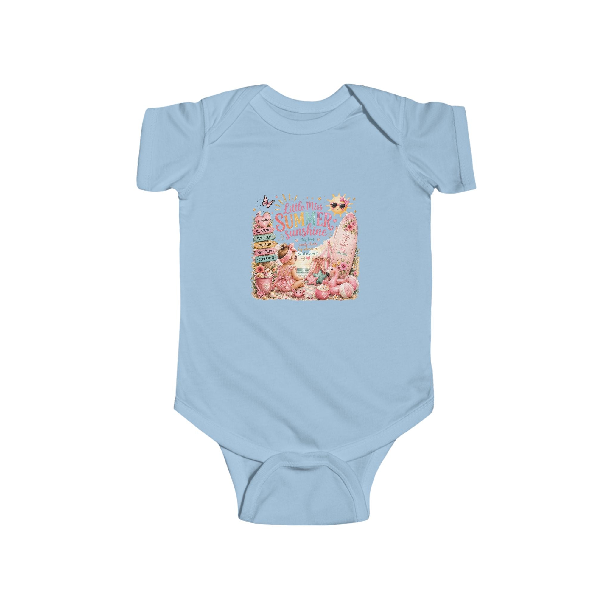 "Hello My Summer Sunshine" Cute Floral Beach Infant Onesie — Baby Bodysuit
