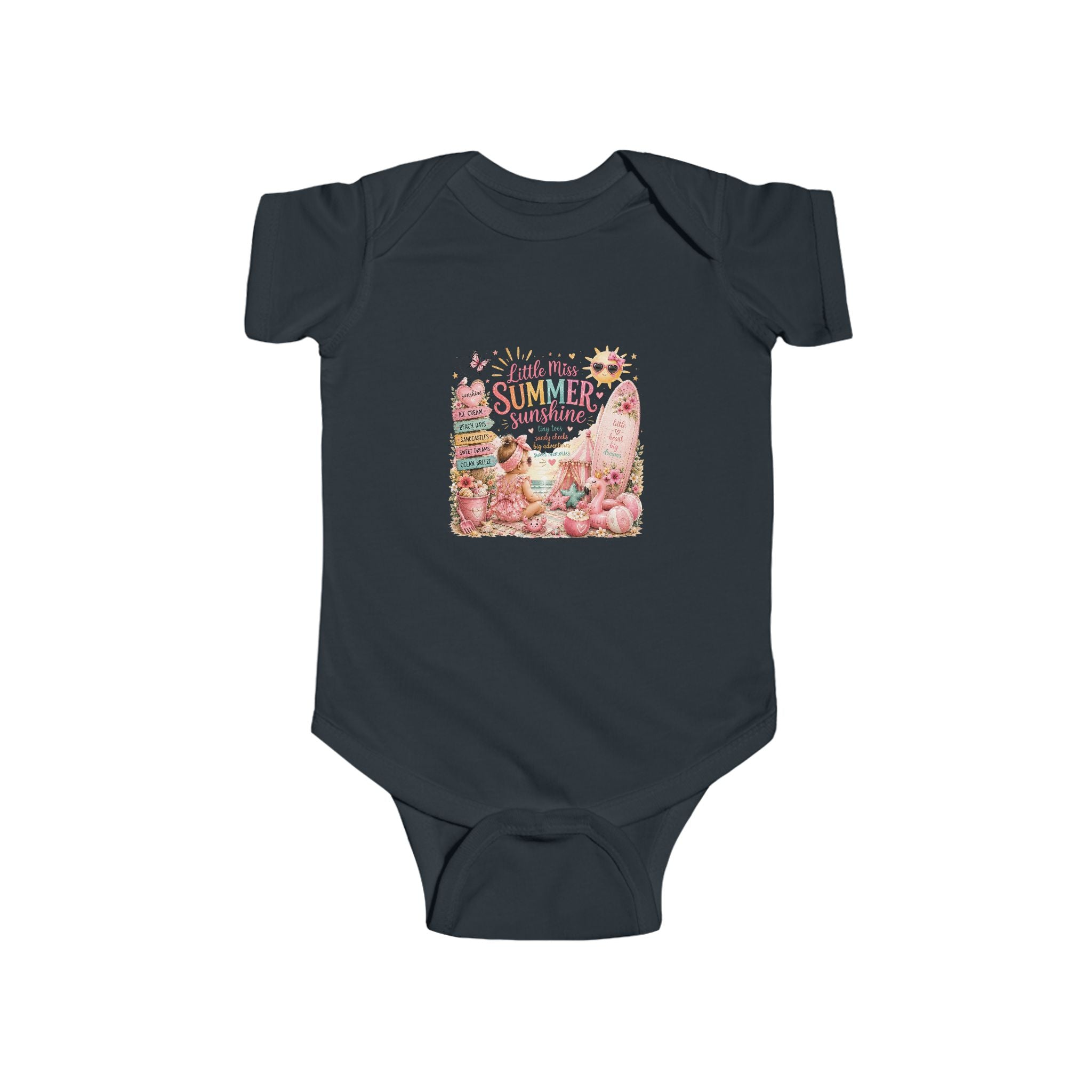 "Hello My Summer Sunshine" Cute Floral Beach Infant Onesie — Baby Bodysuit