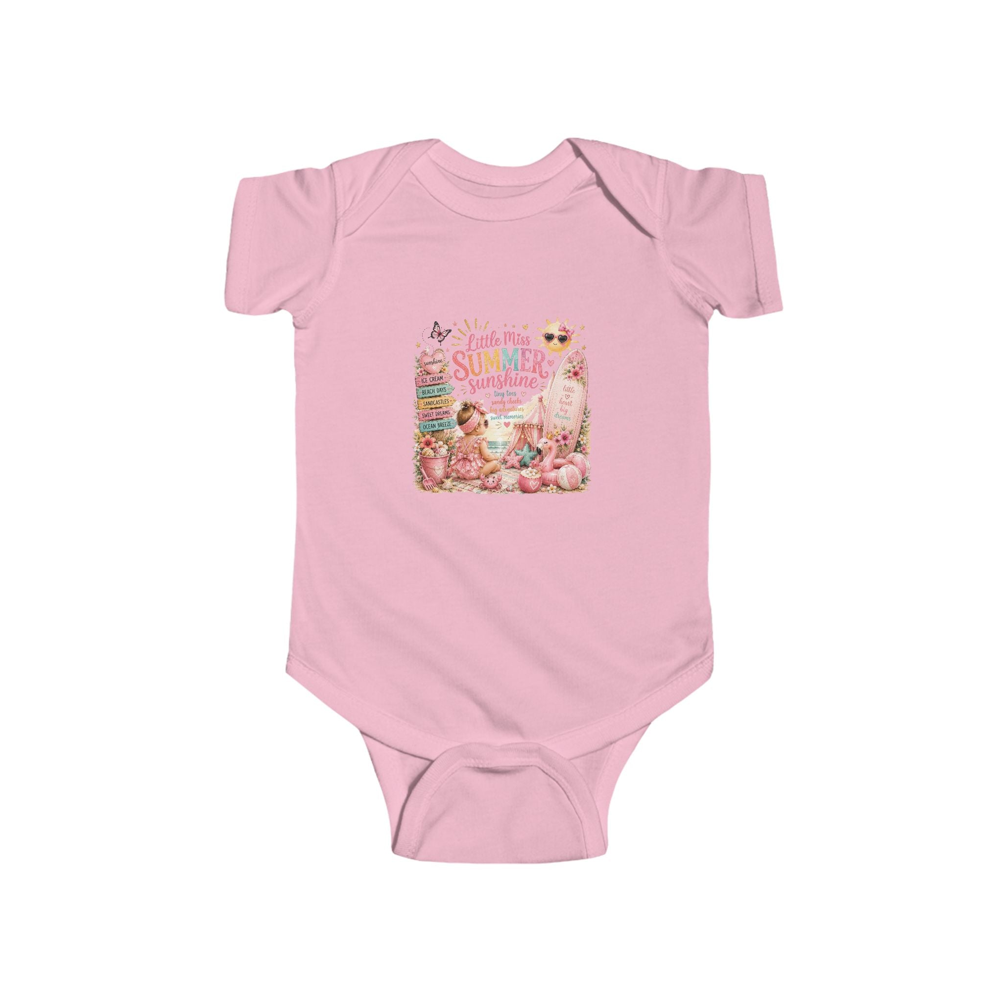 "Hello My Summer Sunshine" Cute Floral Beach Infant Onesie — Baby Bodysuit