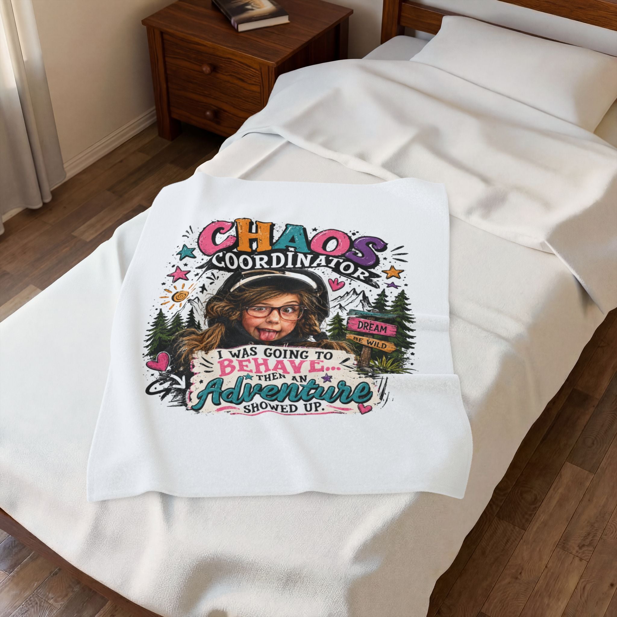 "Chaos Coordinator" Adventure Kids Velveteen Throw - Plush Blanket