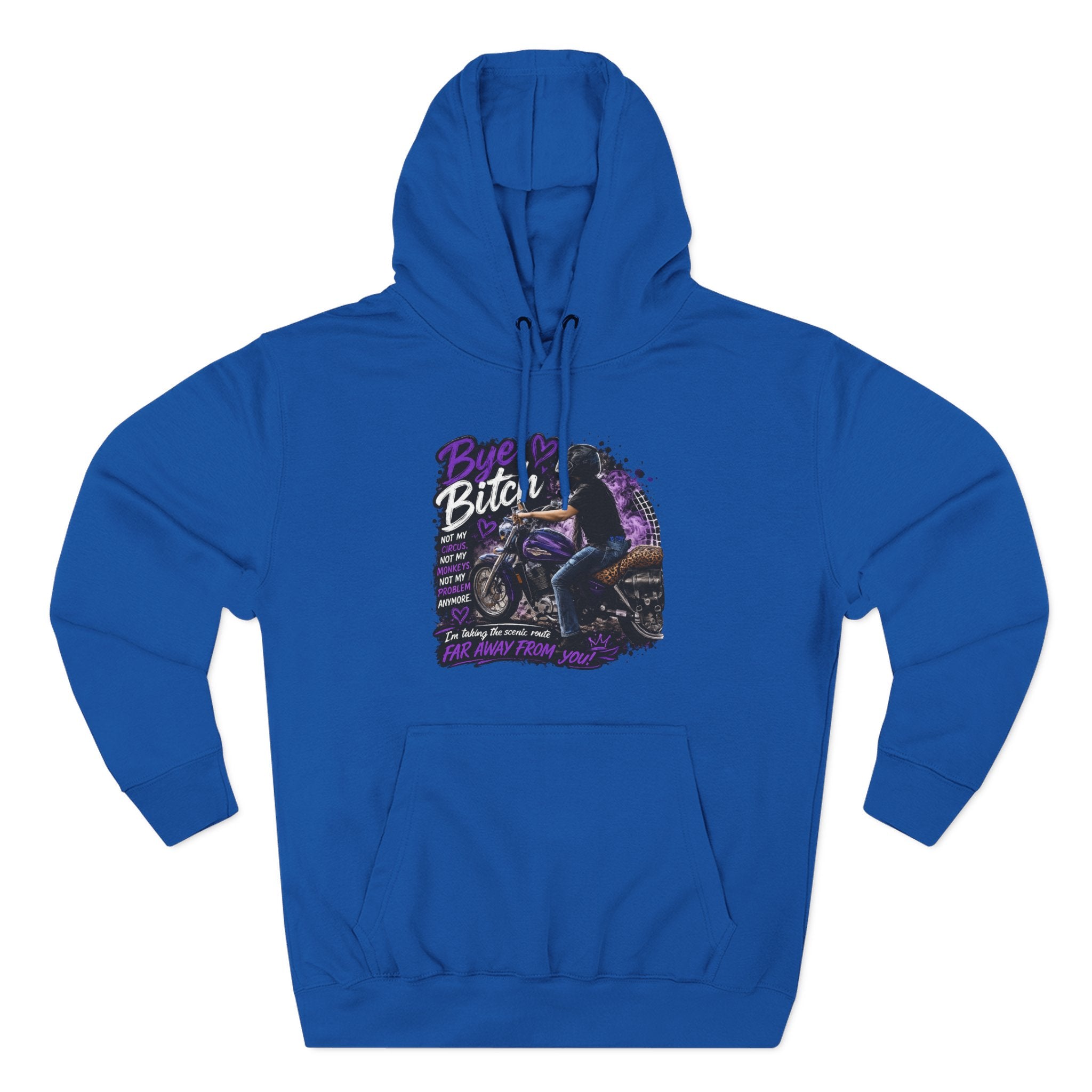 "Bitch" Retro Motorcycle Pullover — Biker Babe Graphic Hoodie