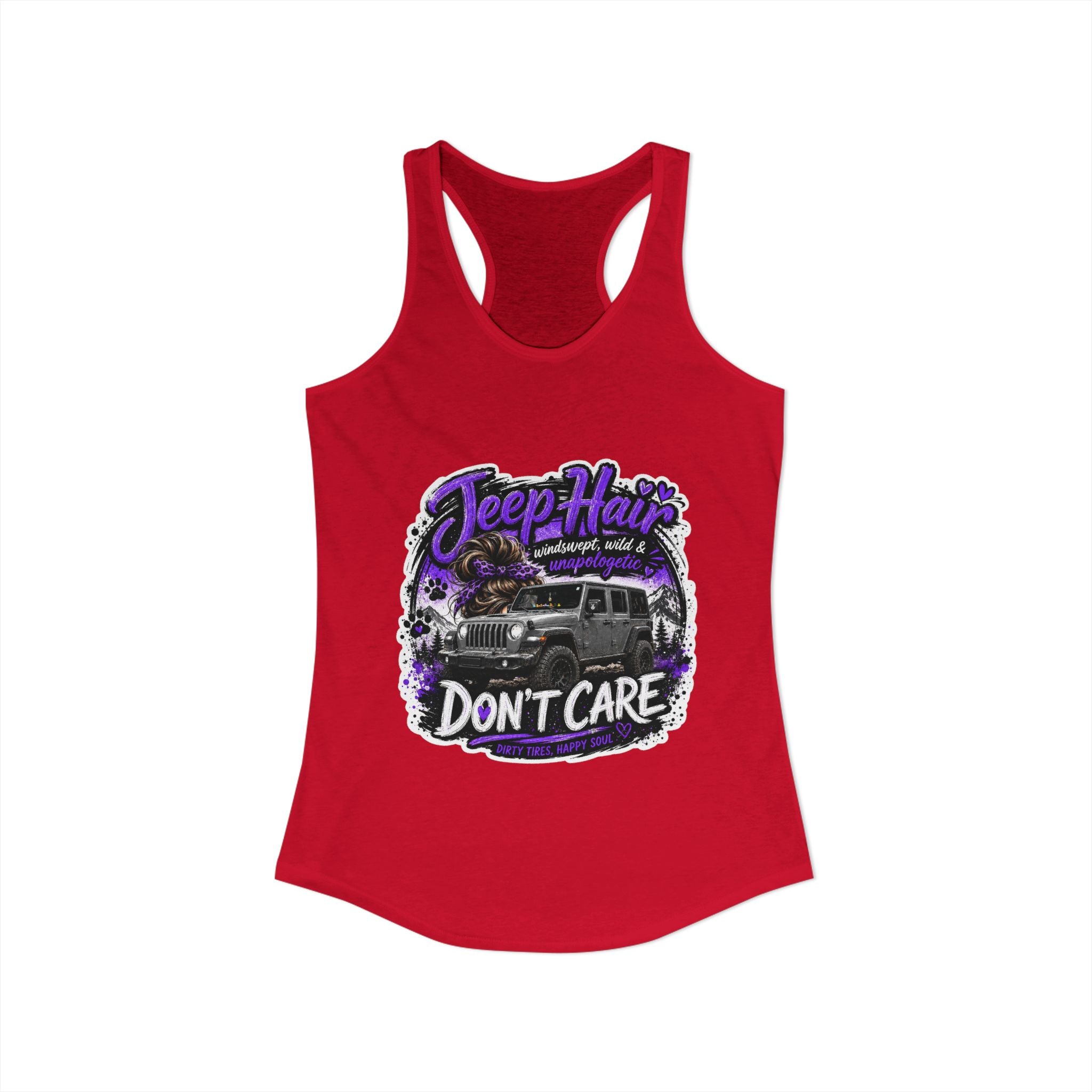 Jeep Hair Don't Care Jeep Women's Ideal Racerback Tank
