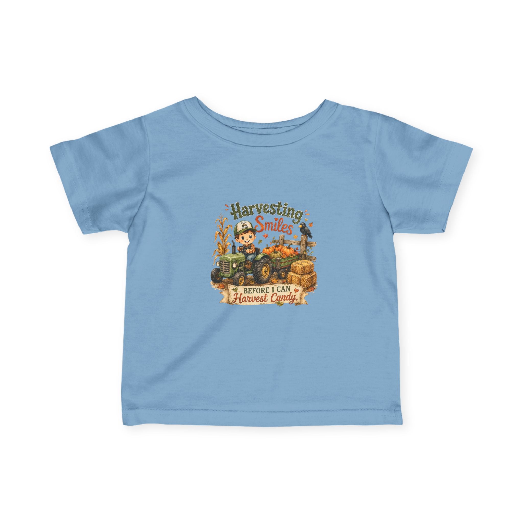 "Harvesting Smiles" Fall Tractor Baby Shirt — Infant Tee
