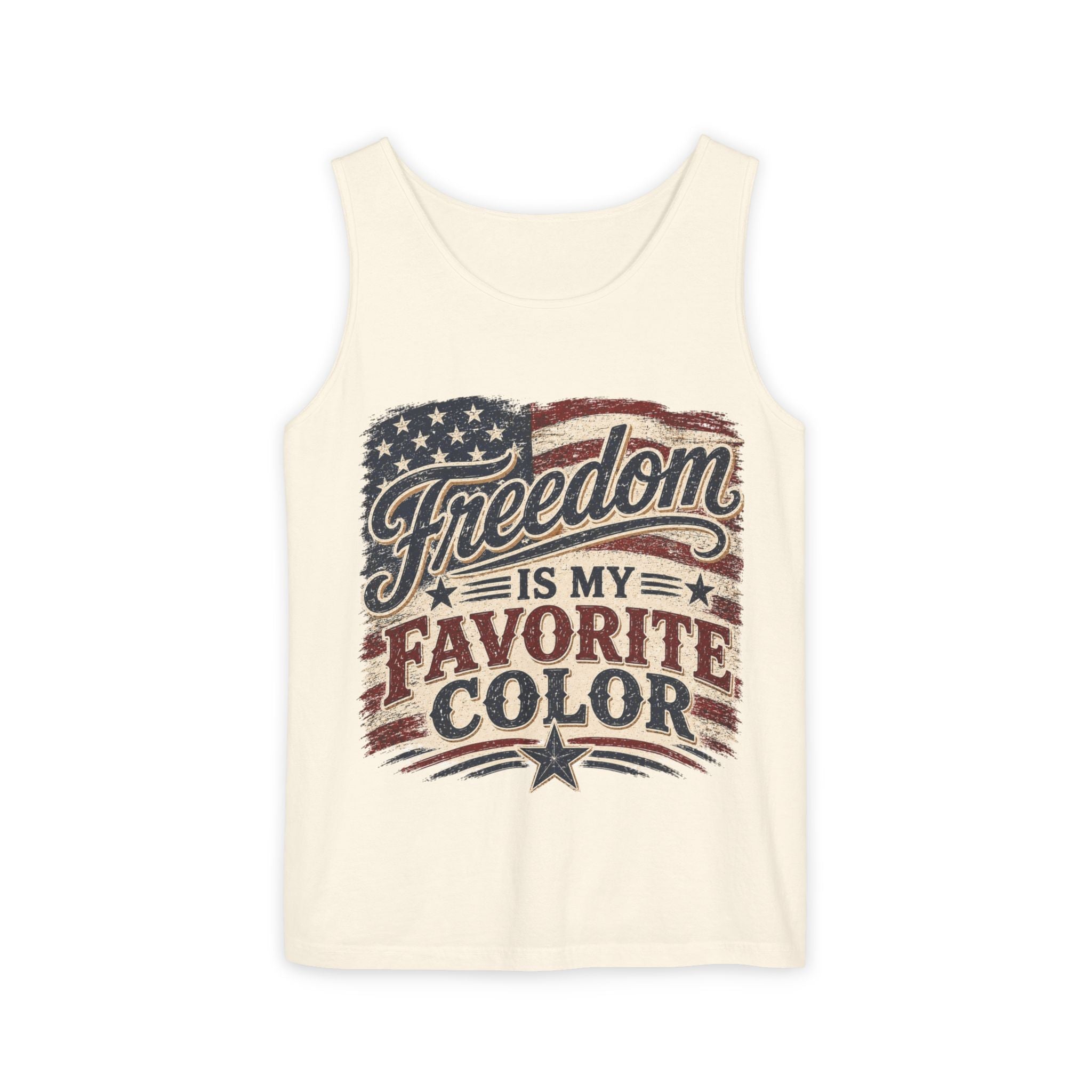 Freedom Is My Favorite Color Tank Top — Vintage American Flag Patriotic Tank