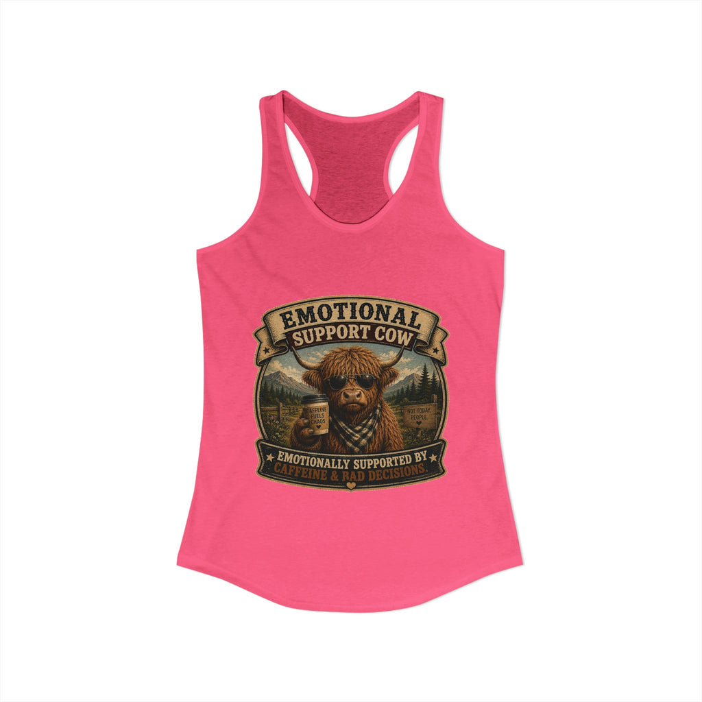 Emotional Support Cow Women's Ideal Racerback Tank