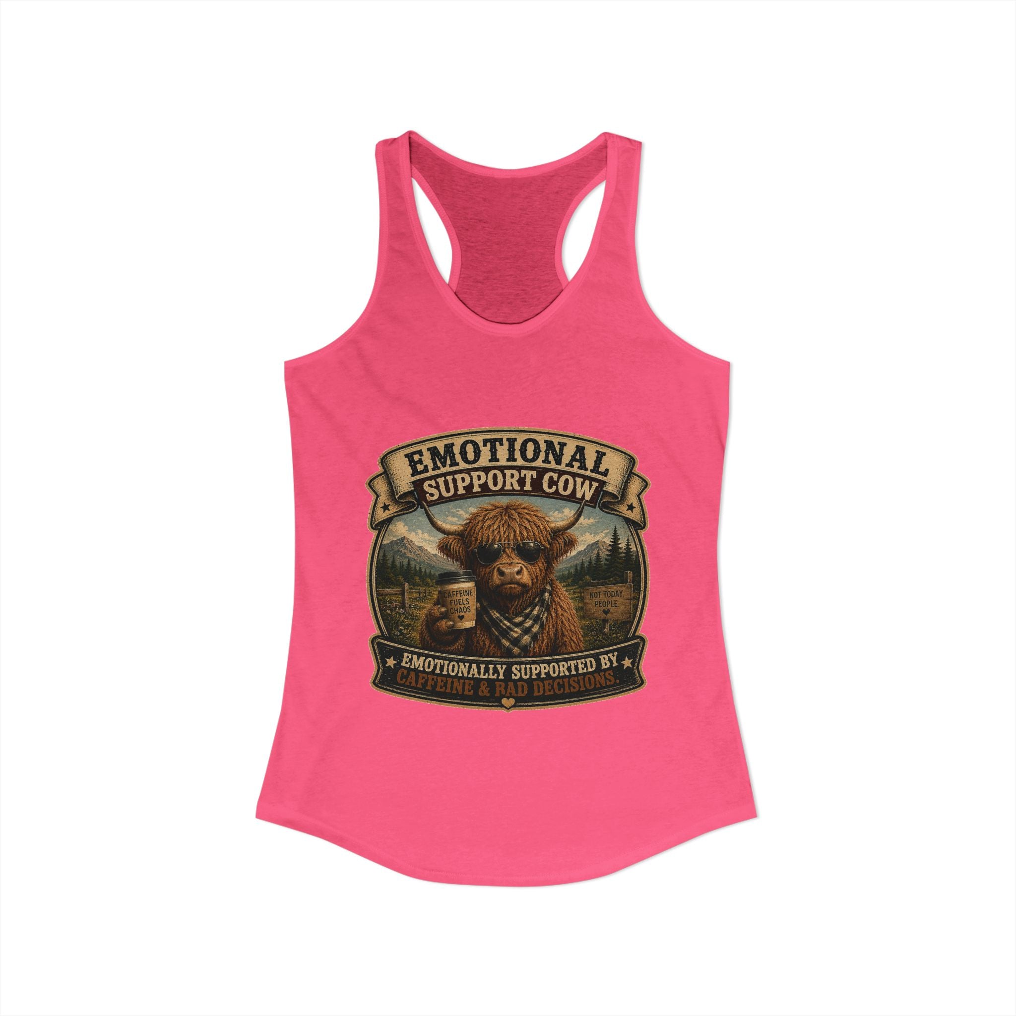 Emotional Support Cow Women's Ideal Racerback Tank