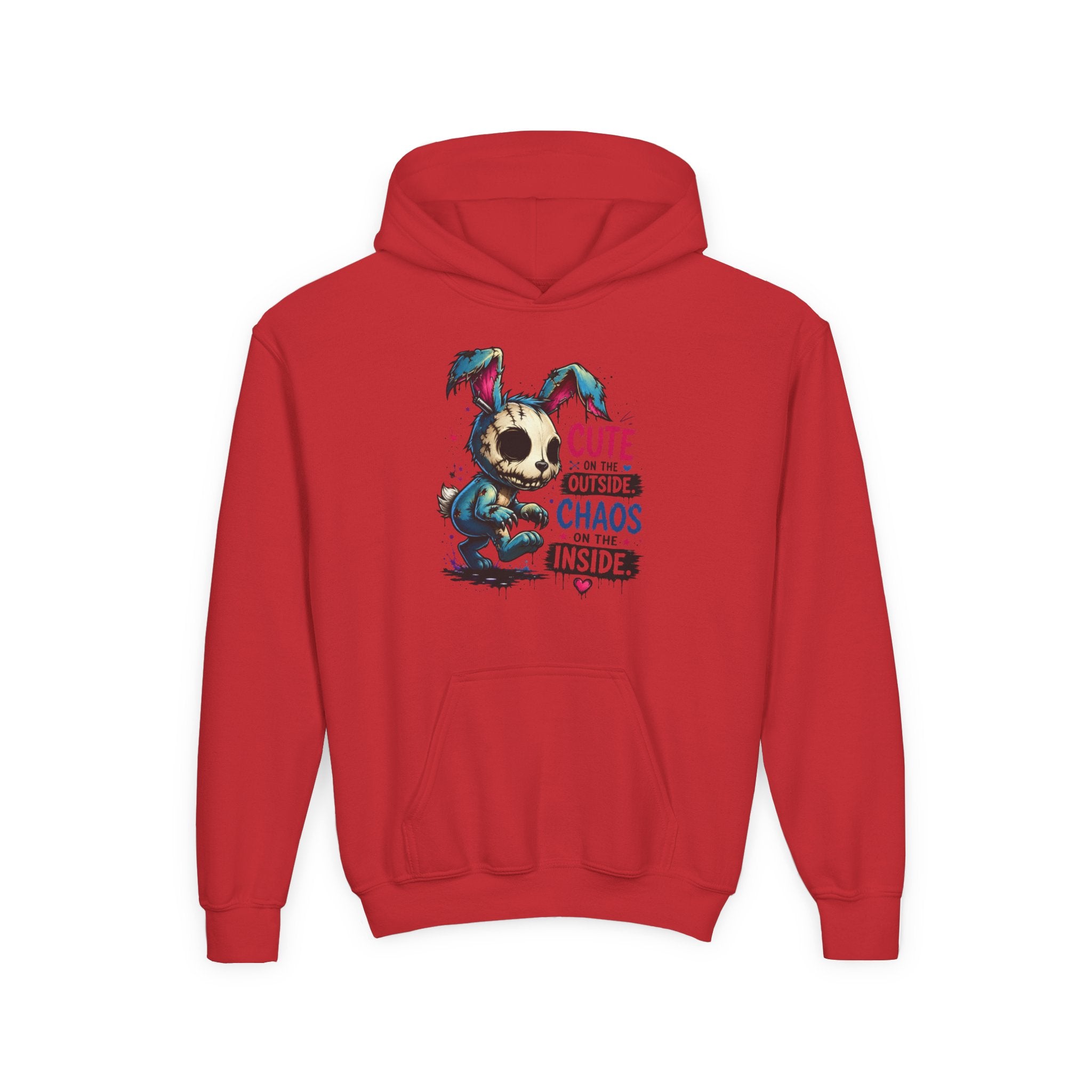 Cute on the Outside Choas on the Inside Youth Heavy Blend Hooded Sweatshirt