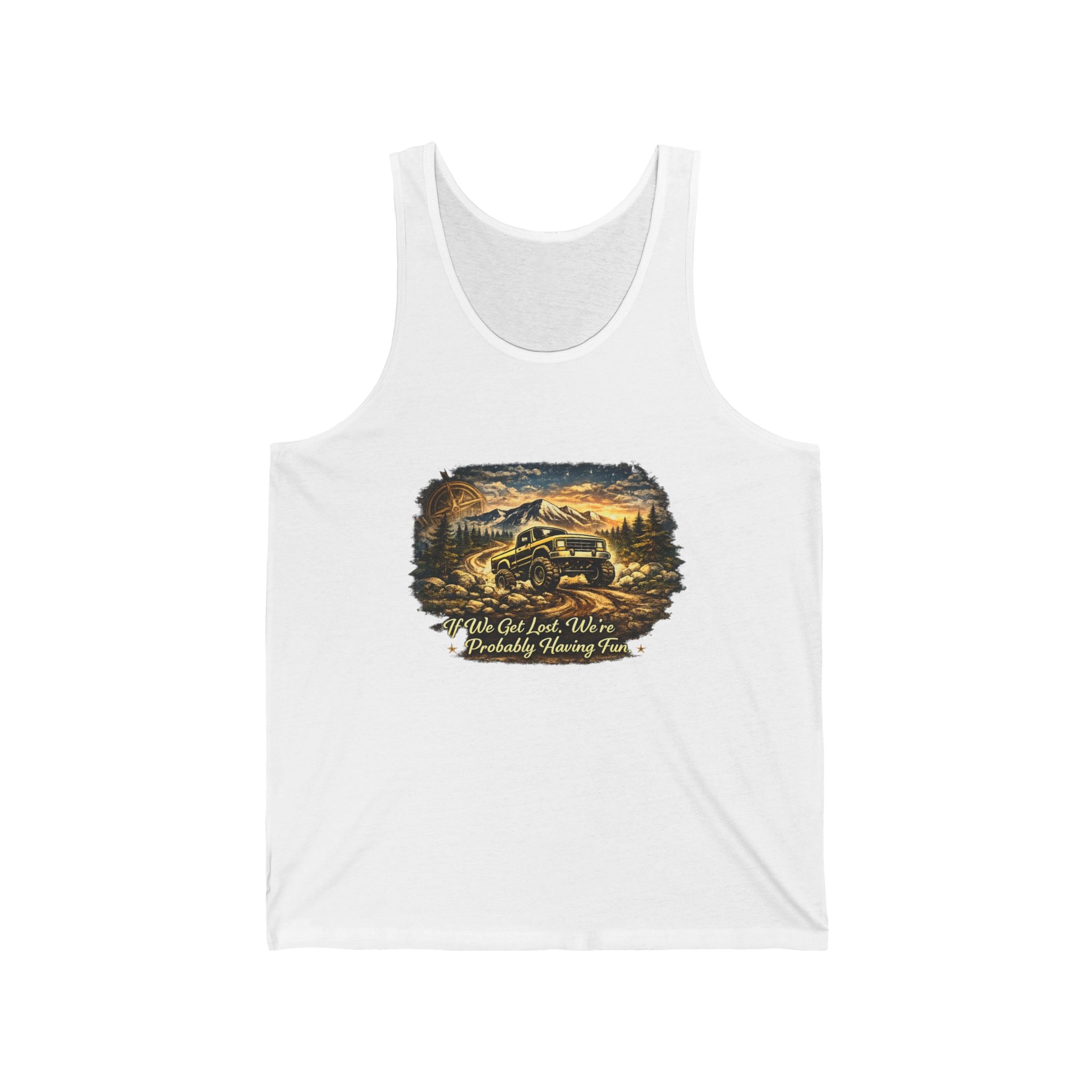 "Let's Get Lost" Adventure Graphic Tank — Vintage Camper Tank Top