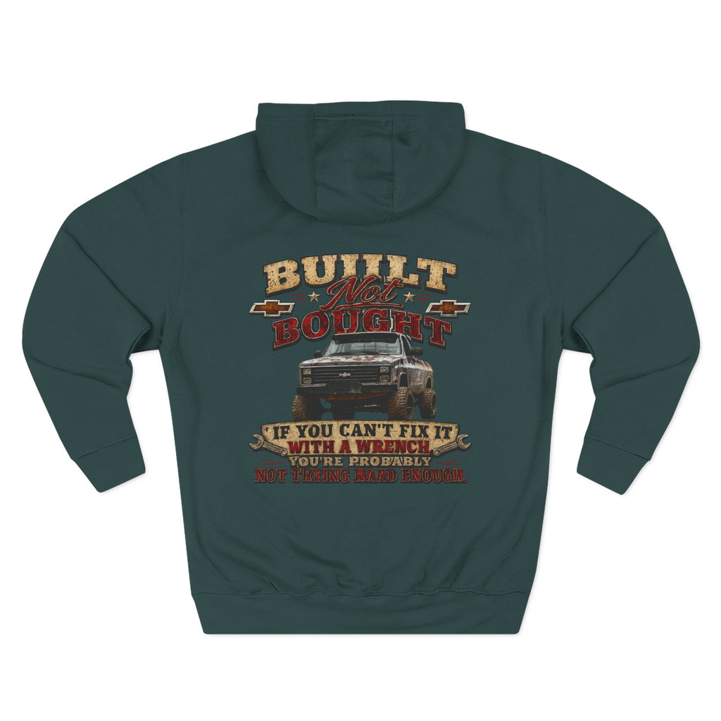 Built Not Bought Hoodie — Vintage Truck Mechanics Sweatshirt