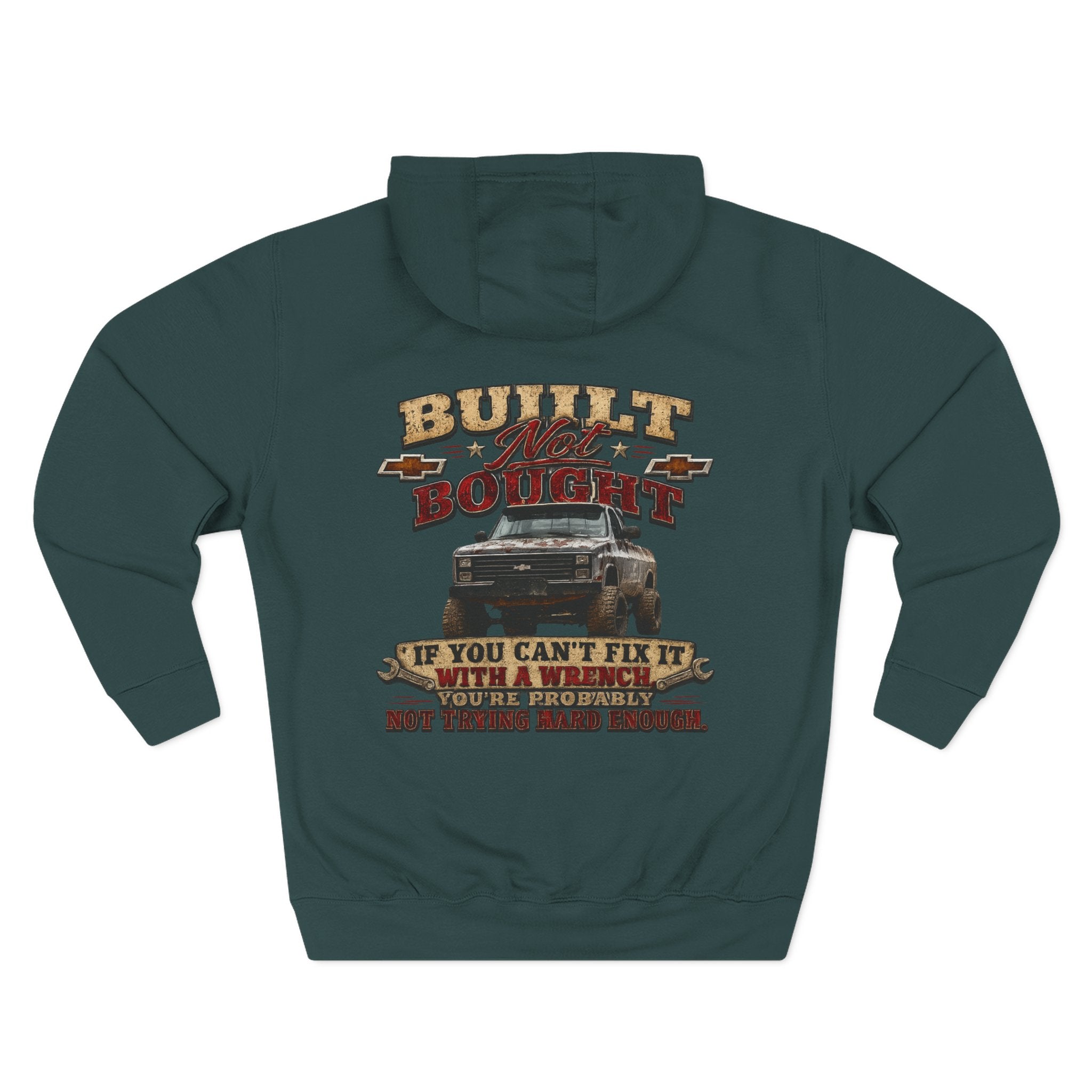 Built Not Bought Hoodie — Vintage Truck Mechanics Sweatshirt