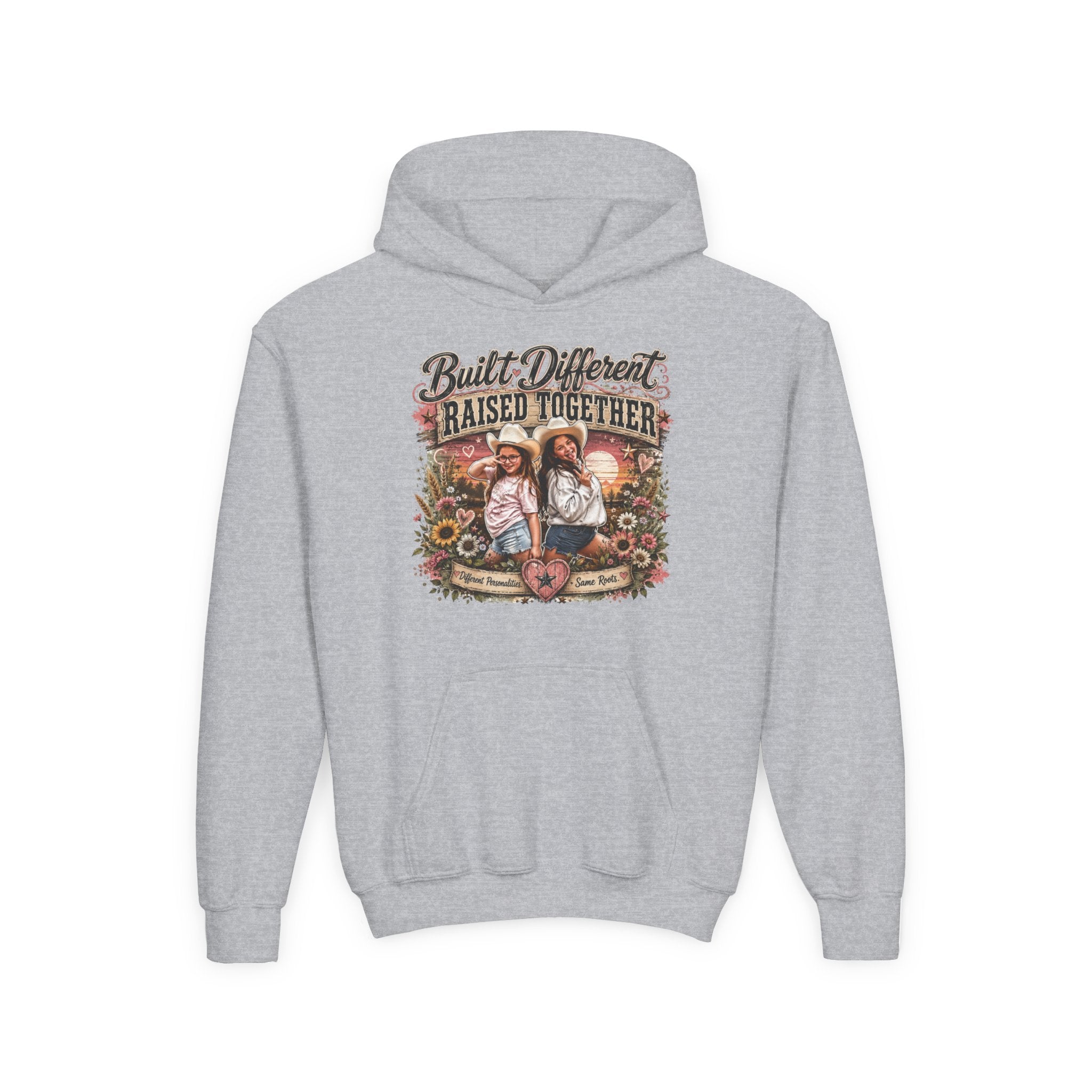 Built Different Raised Together Youth Heavy Blend Hooded Sweatshirt