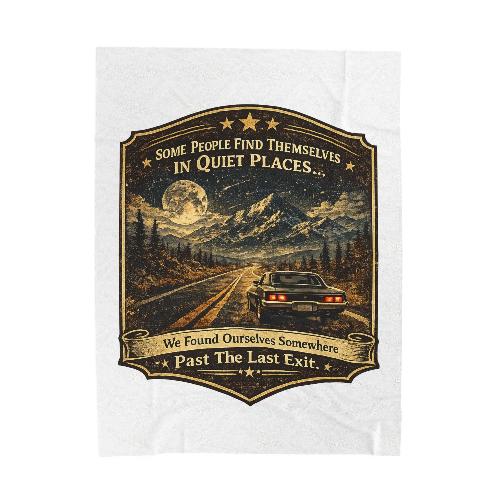 'Some People Find Themselves in Quiet Places' Scenic Road trip Throw - Velveteen Plush Blanket