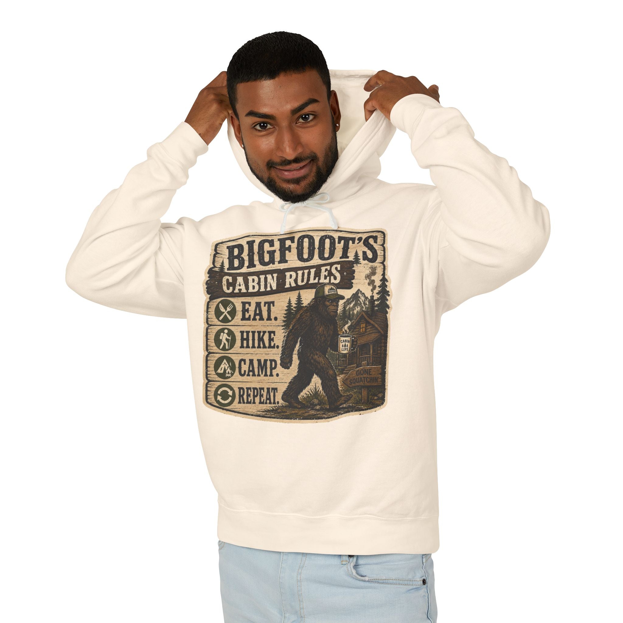 Bigfoot's Cabin Rules Hooded Sweatshirt