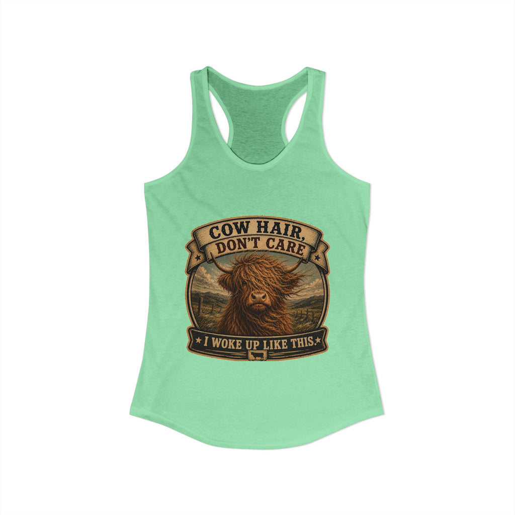 Cow Hair Don't Care Women's Ideal Racerback Tank