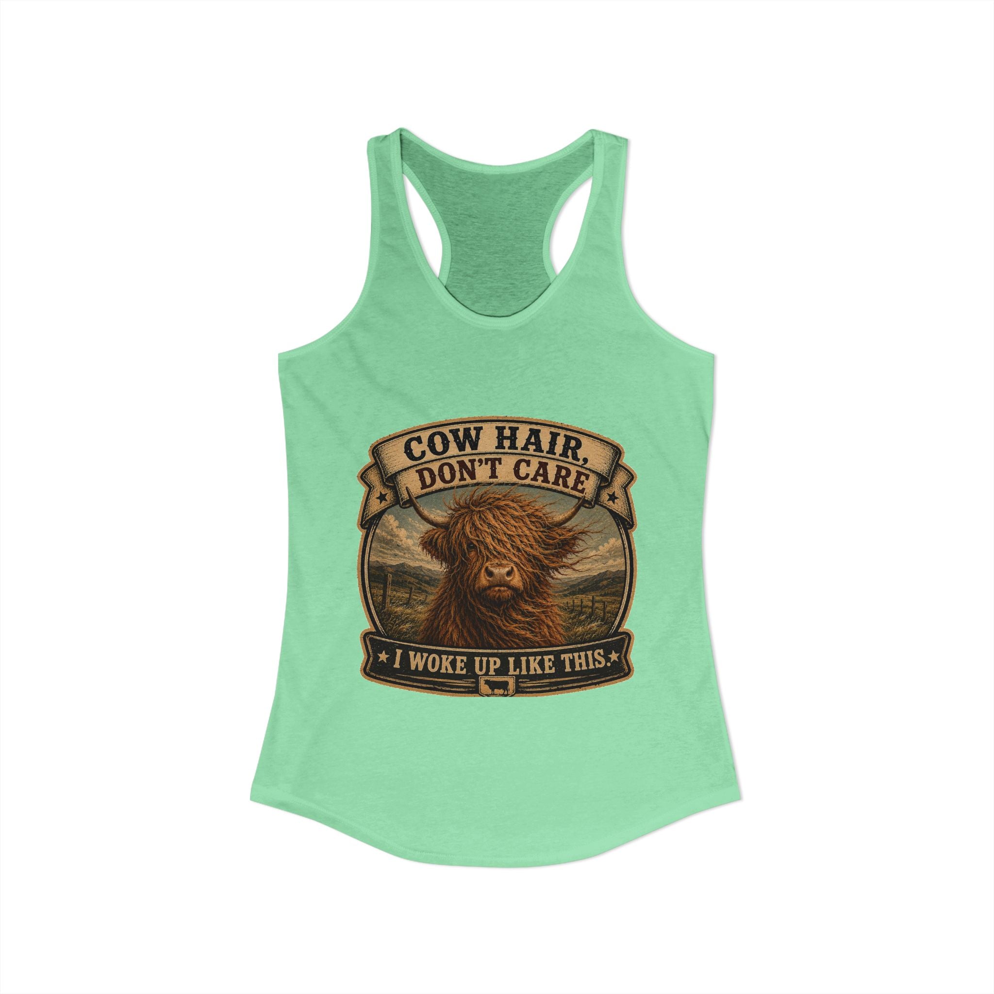 Cow Hair Don't Care Women's Ideal Racerback Tank