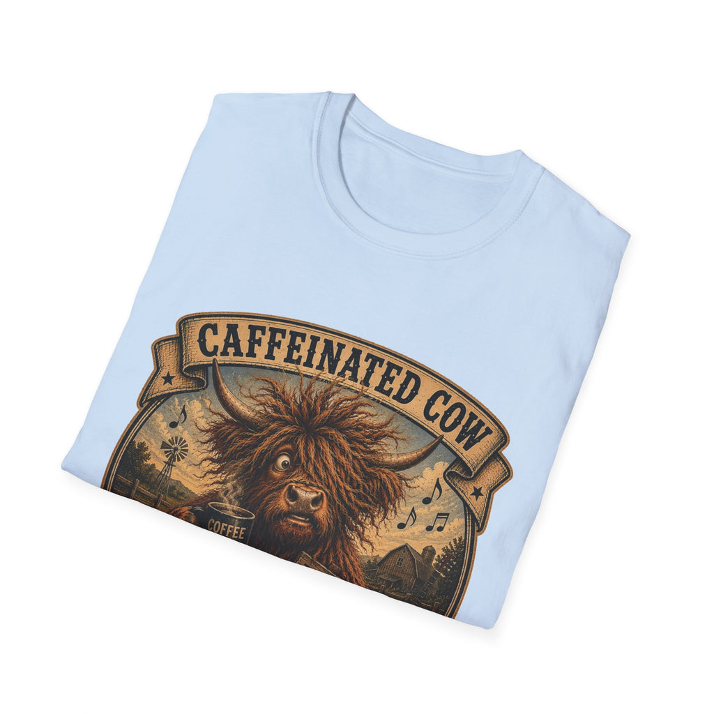 Caffeinated Cow Unisex Softstyle T-Shirt