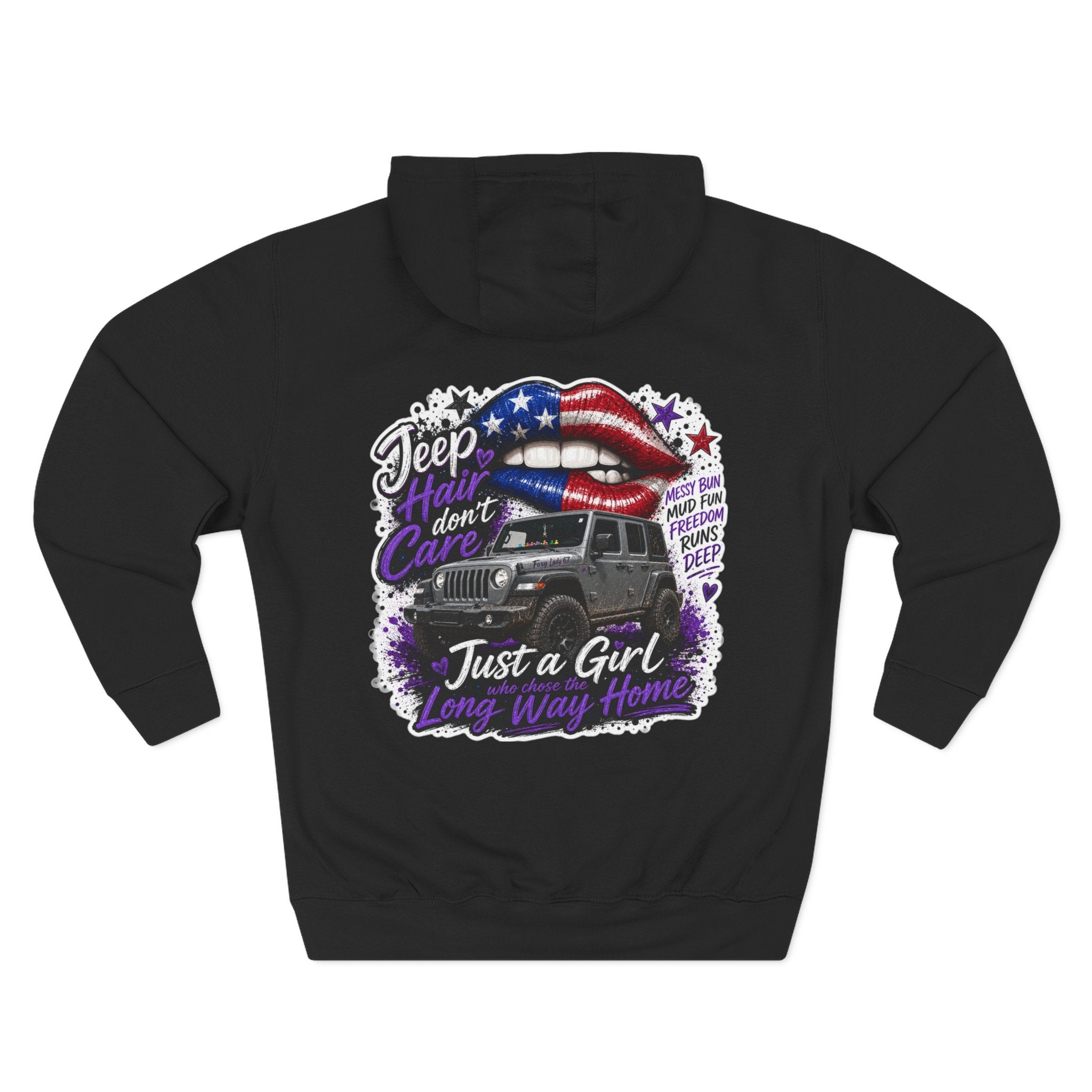 Patriotic 'Jeep Ain't Just a Girl Thing' – Graphic Fleece Pullover Jeep Driver Hoodie
