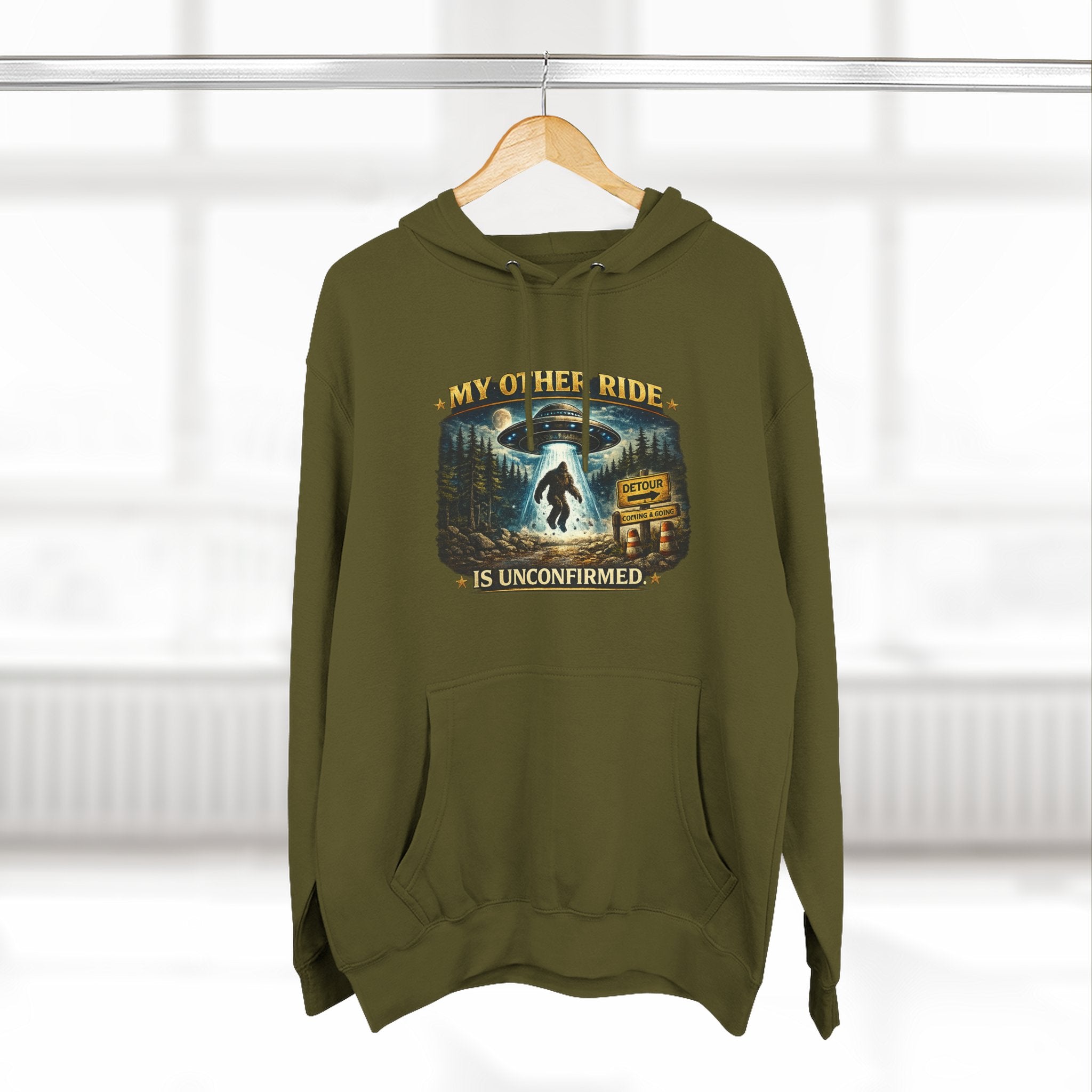 Bigfoot Hoodie - "My Other Ride Is Unconfirmed" Graphic Pullover