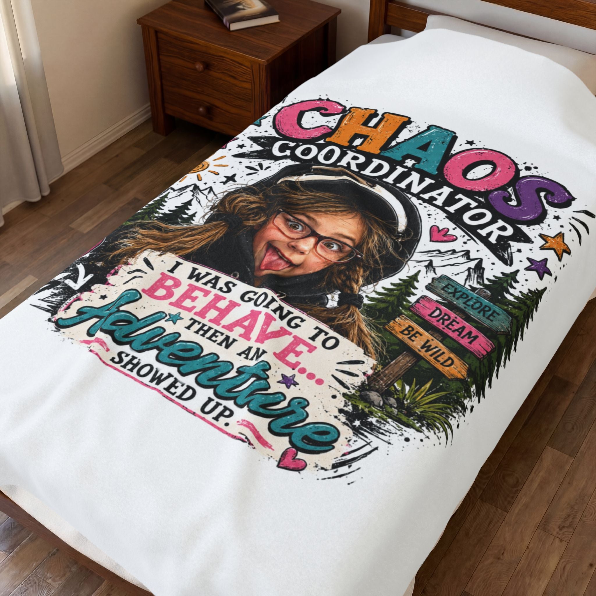 "Chaos Coordinator" Adventure Kids Velveteen Throw - Plush Blanket