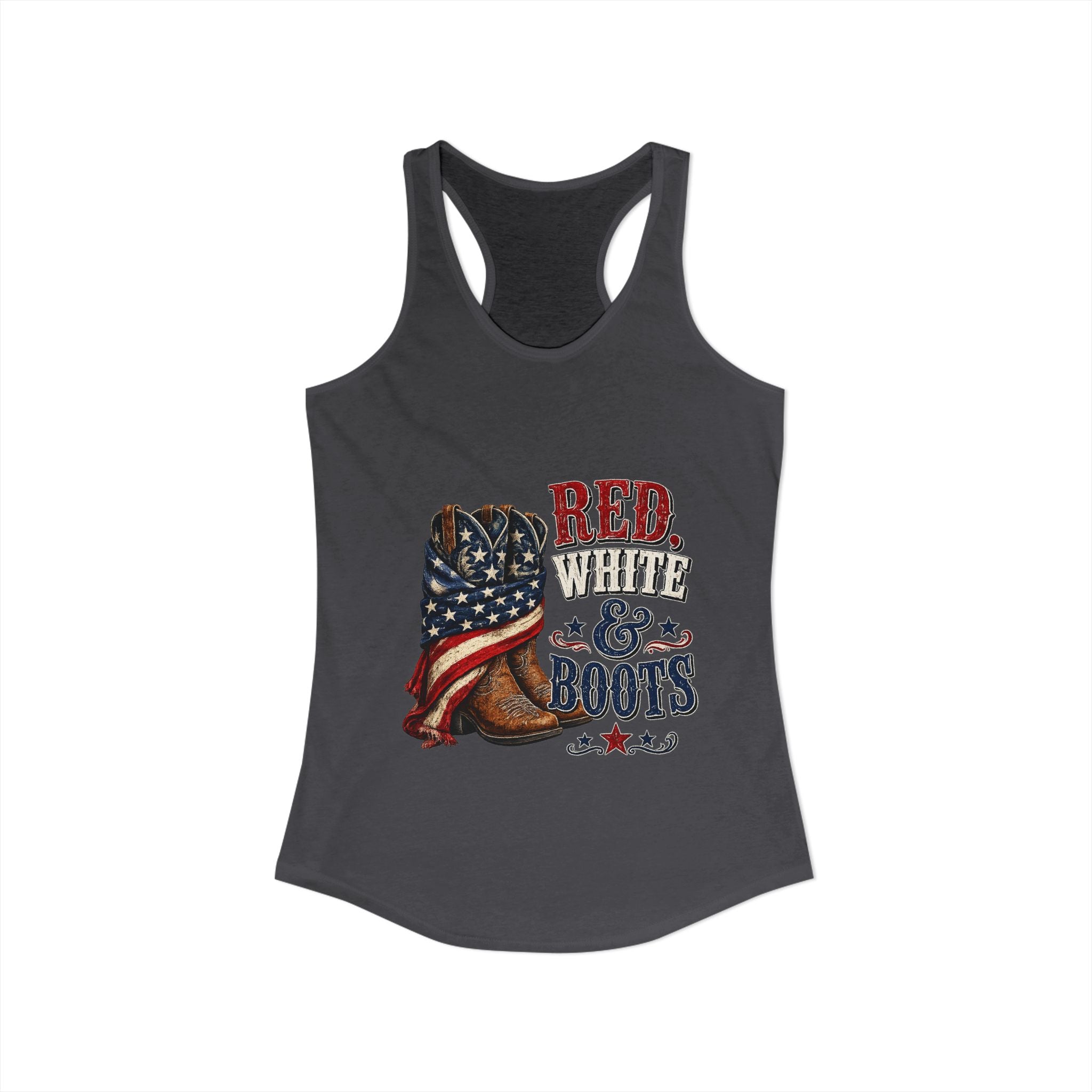 Red, White, & Boots Women's Ideal Racerback Tank