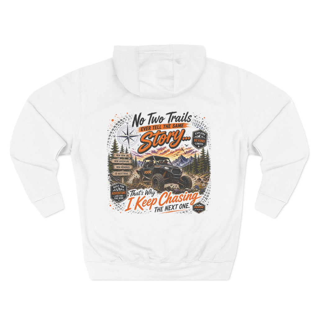Adventure Hoodie – “No Two Trails Are The Same” Off-Road Camping Graphic