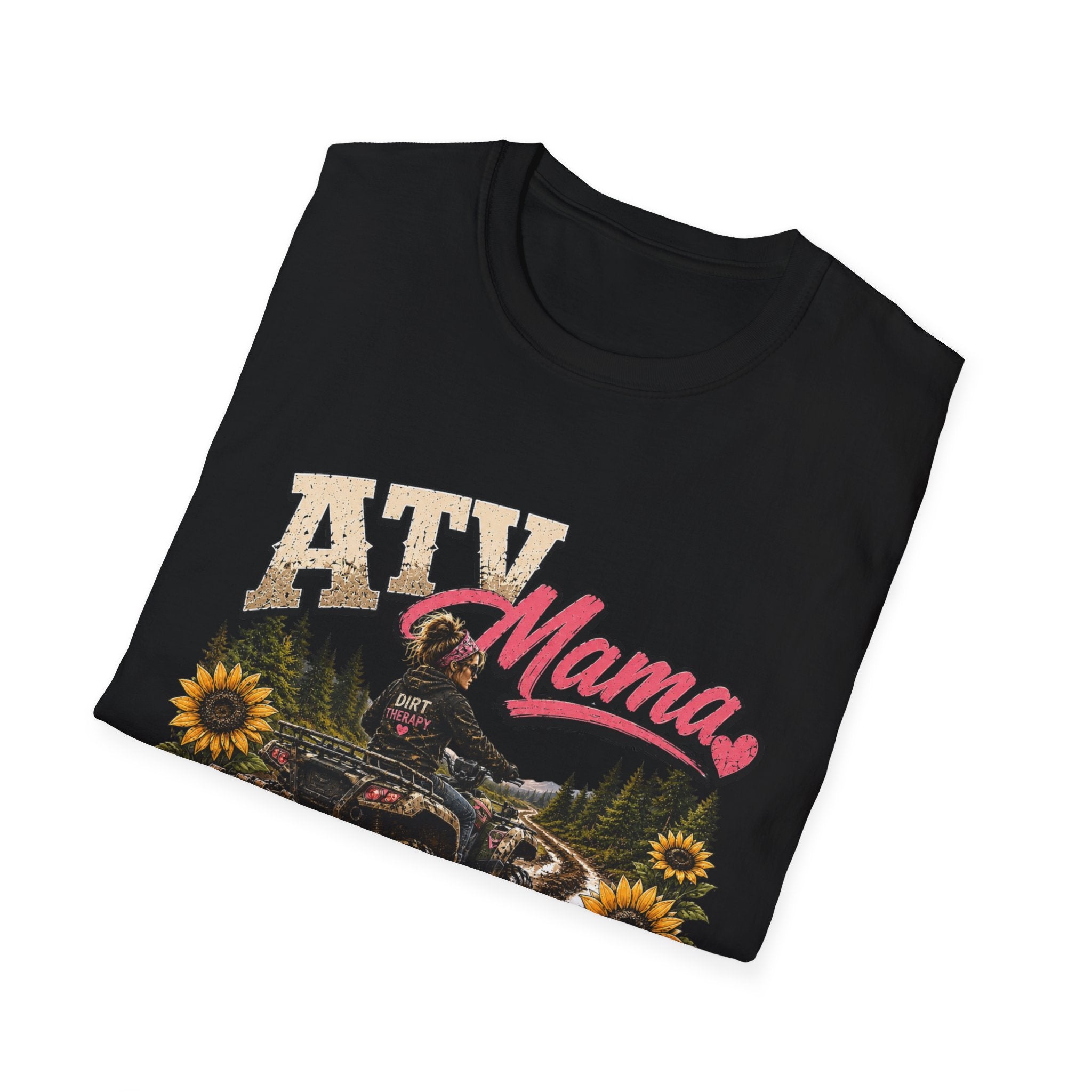 ATV Mama T-Shirt — Messy Hair, Muddy Boots Graphic Tee for Moms