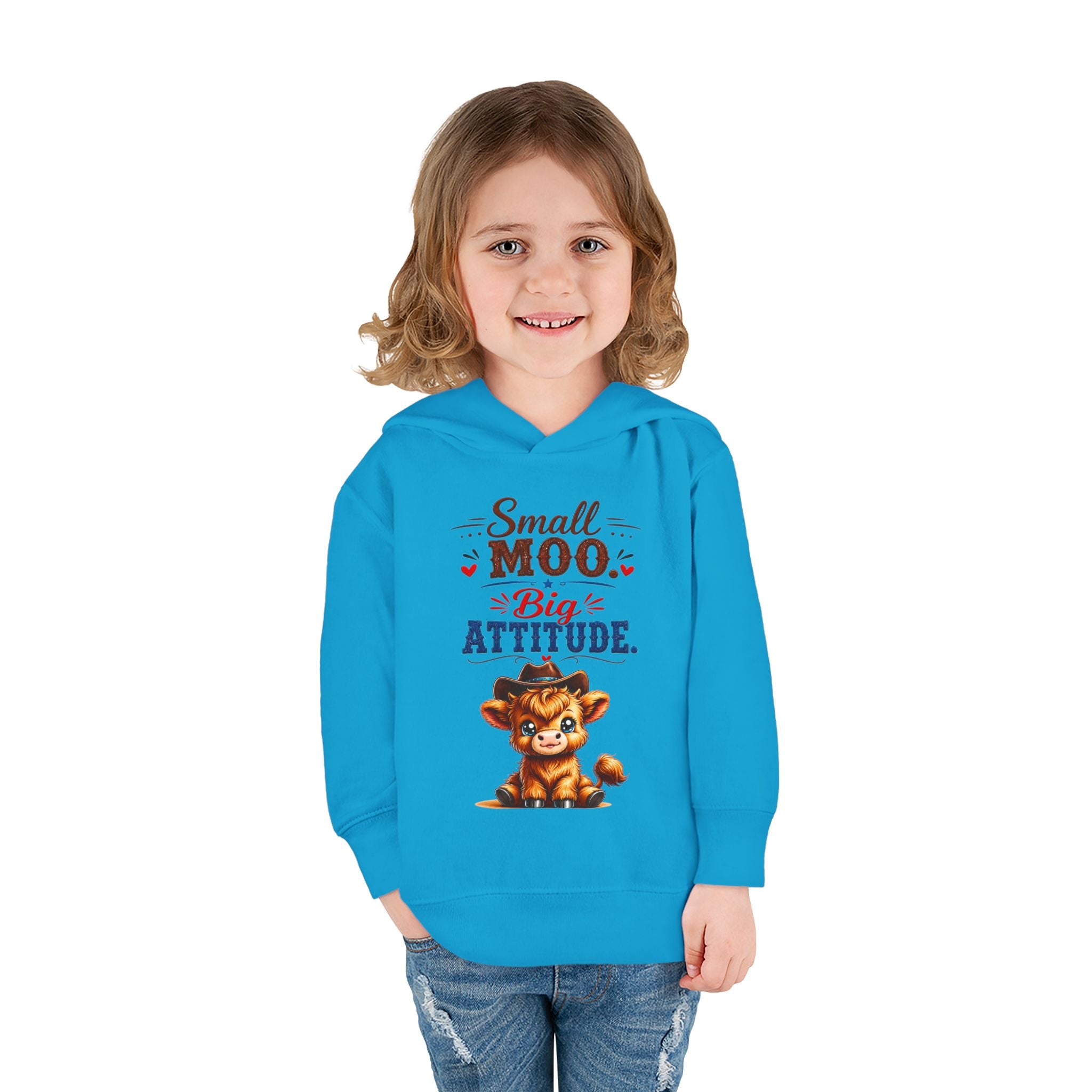 Small Moo Big Attitude Toddler Pullover Fleece Hoodie