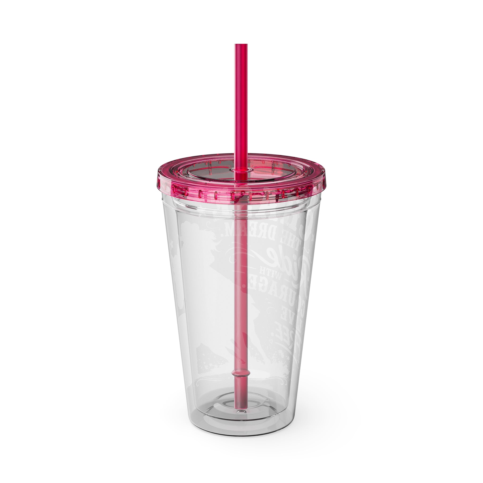 Inspirational Horse Tumbler with Straw — "Chase the Dream, Ride with Courage" 16oz