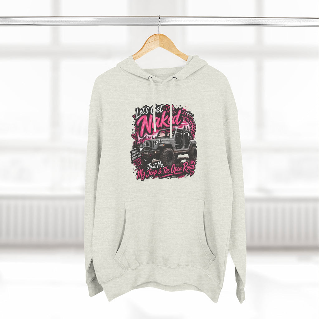 Jeep 'Let's Get Naked' Graphic Hoodie — Off-Road Adventure Pullover