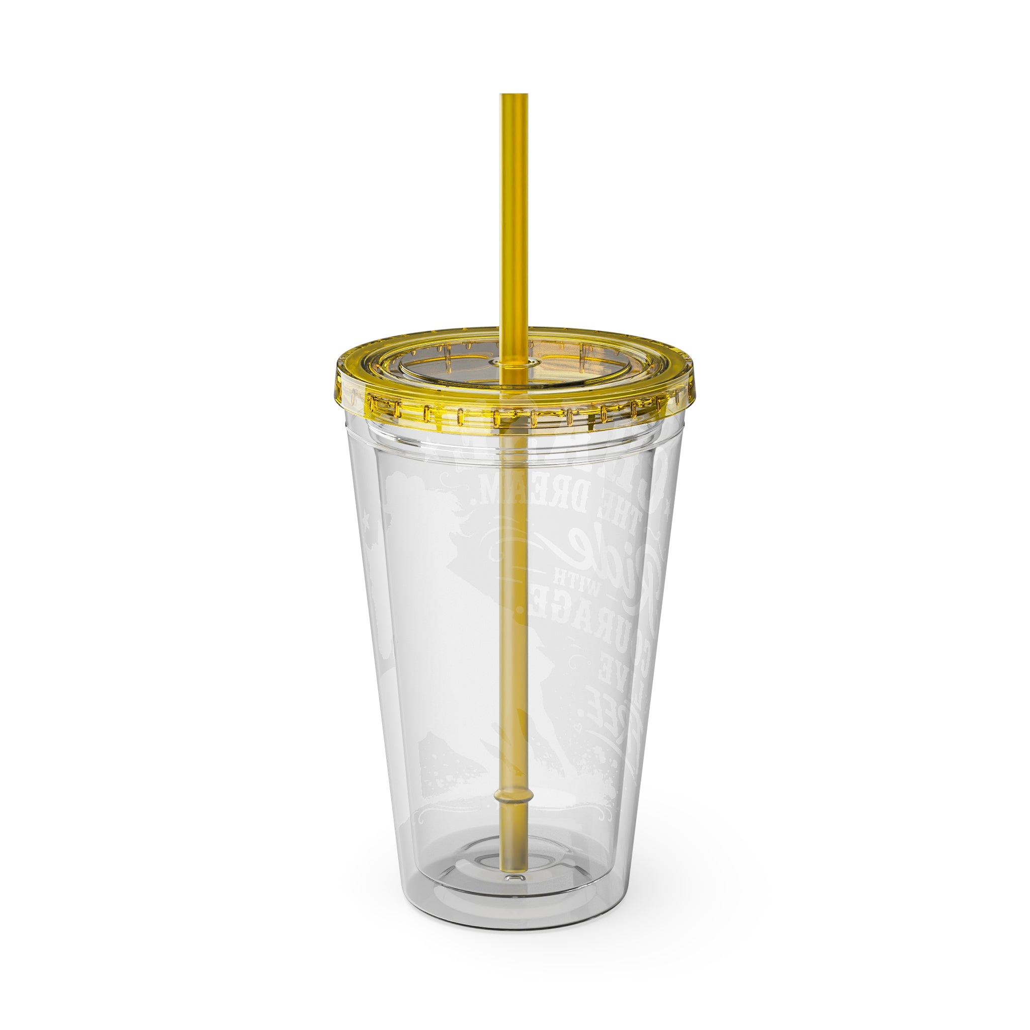 Inspirational Horse Tumbler with Straw — "Chase the Dream, Ride with Courage" 16oz
