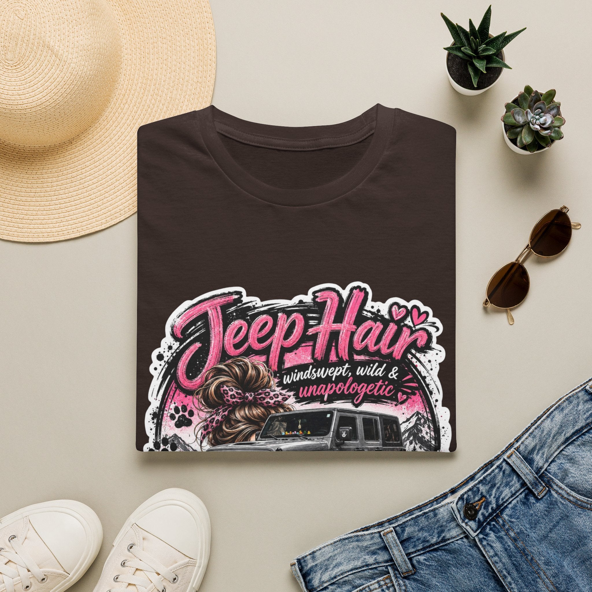 Jeep Hair Don't Care (Pink) Unisex Softstyle T-Shirt