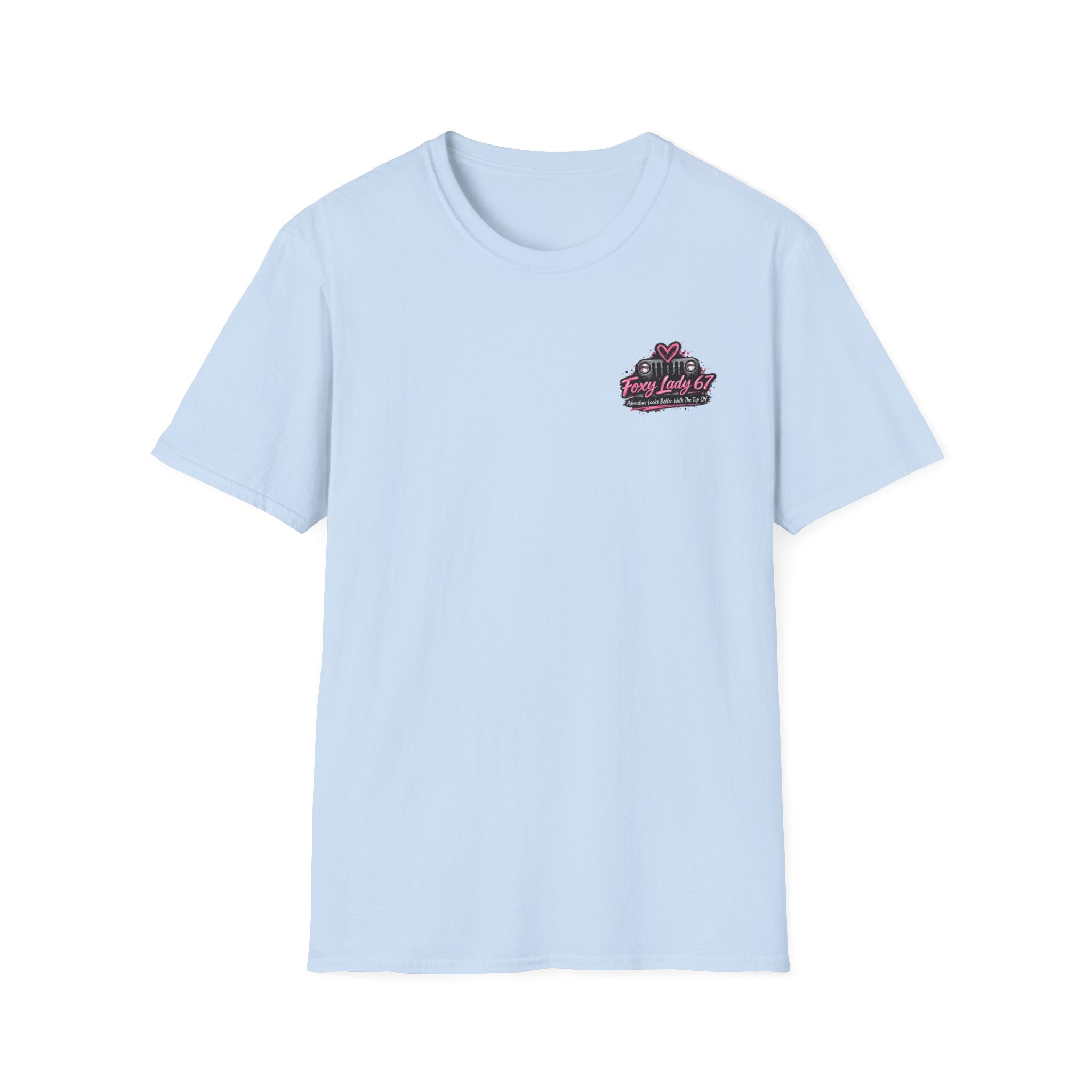 Lets Get Naked Jeep (design on front and back) Softstyle T-Shirt