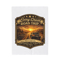 “Every Great Road Trip” Vintage Sunset Car Travel Throw — Velveteen Plush Blanket