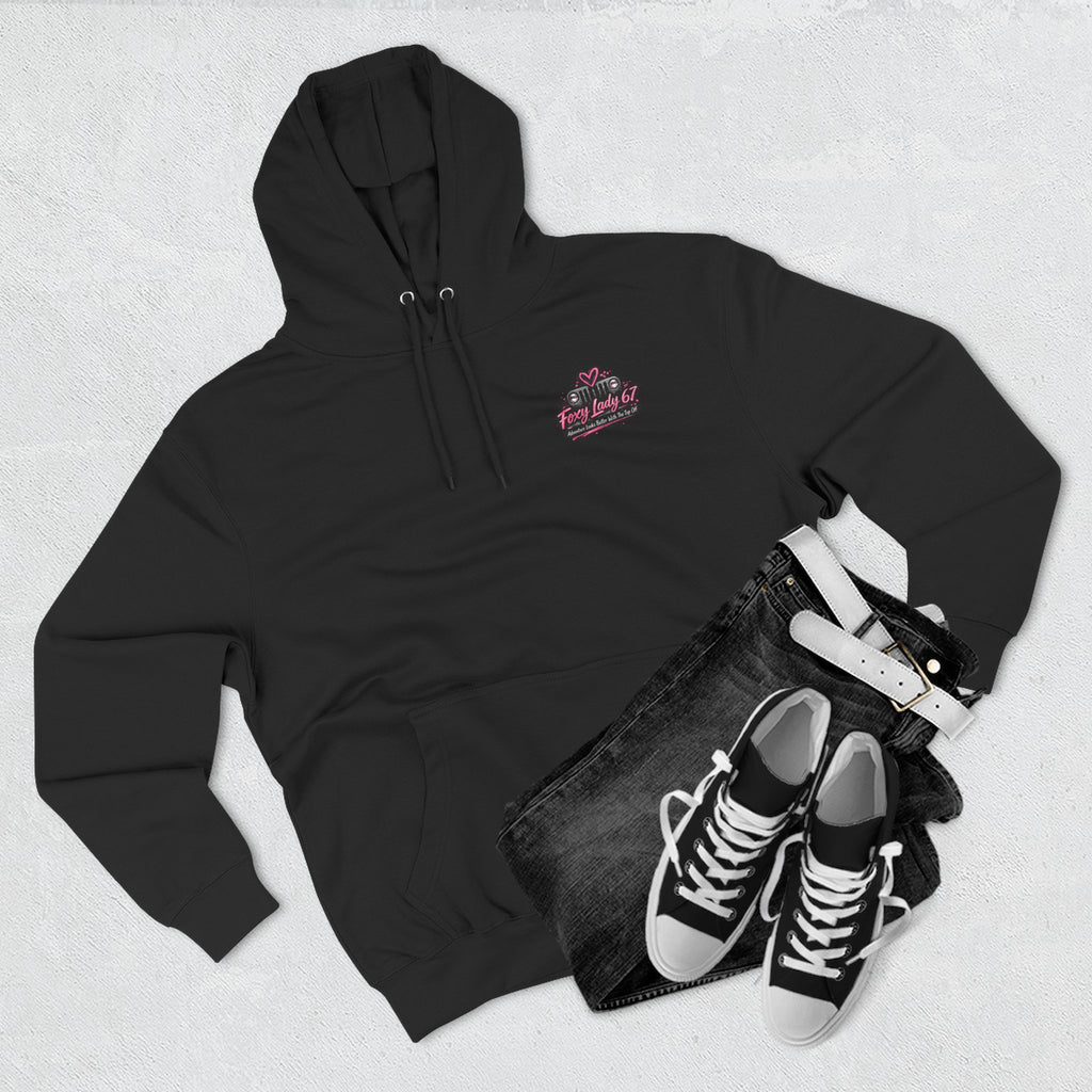 Let's Get Naked Jeep (design on front and back) Three-Panel Fleece Hoodie