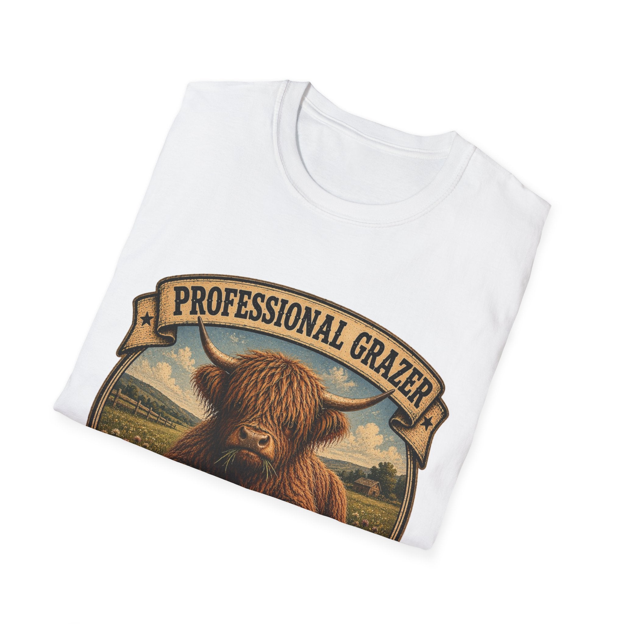 Before and After Coffee Highland Cow Unisex Softstyle T-Shirt