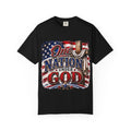 One Nation Under God T-Shirt — Patriotic American Flag & Cross Graphic