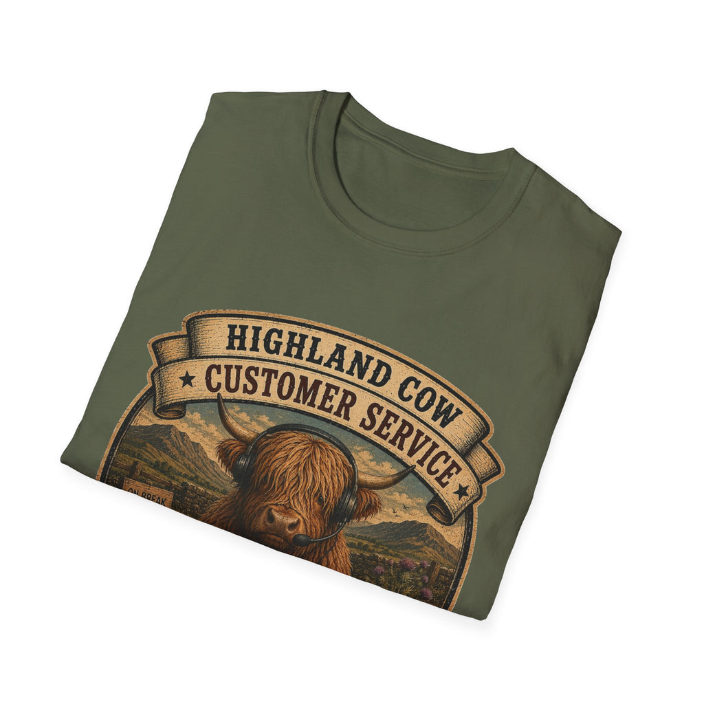 Highland Cow Customer Service Unisex Softstyle T-Shirt
