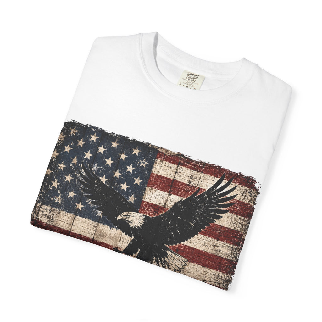 God Bless America T-Shirt — Vintage Flag & Eagle Patriotic Tee