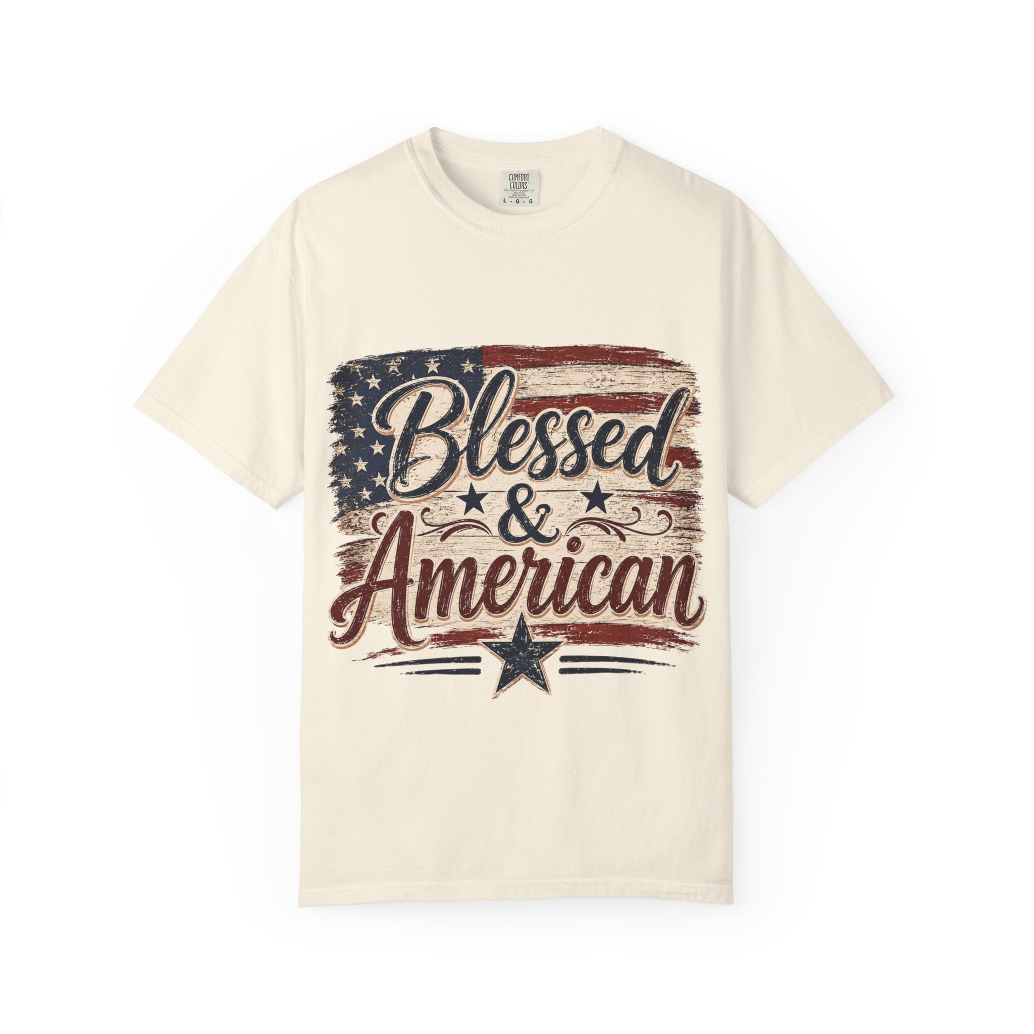 Blessed & American T-Shirt — Patriotic Vintage Flag Tee for 4th of July