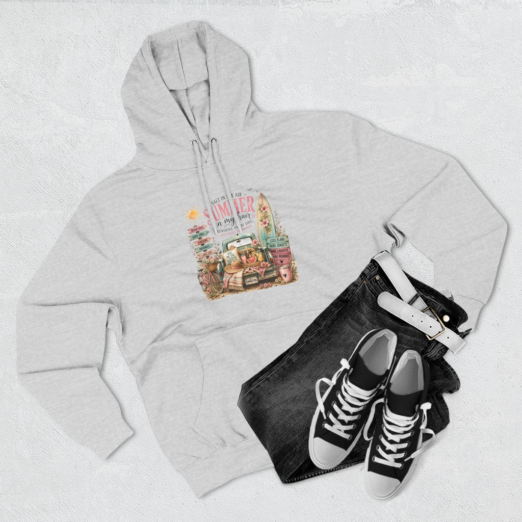 Salt in the Air Summer In my Hair - Women's Pull Over Hoodie