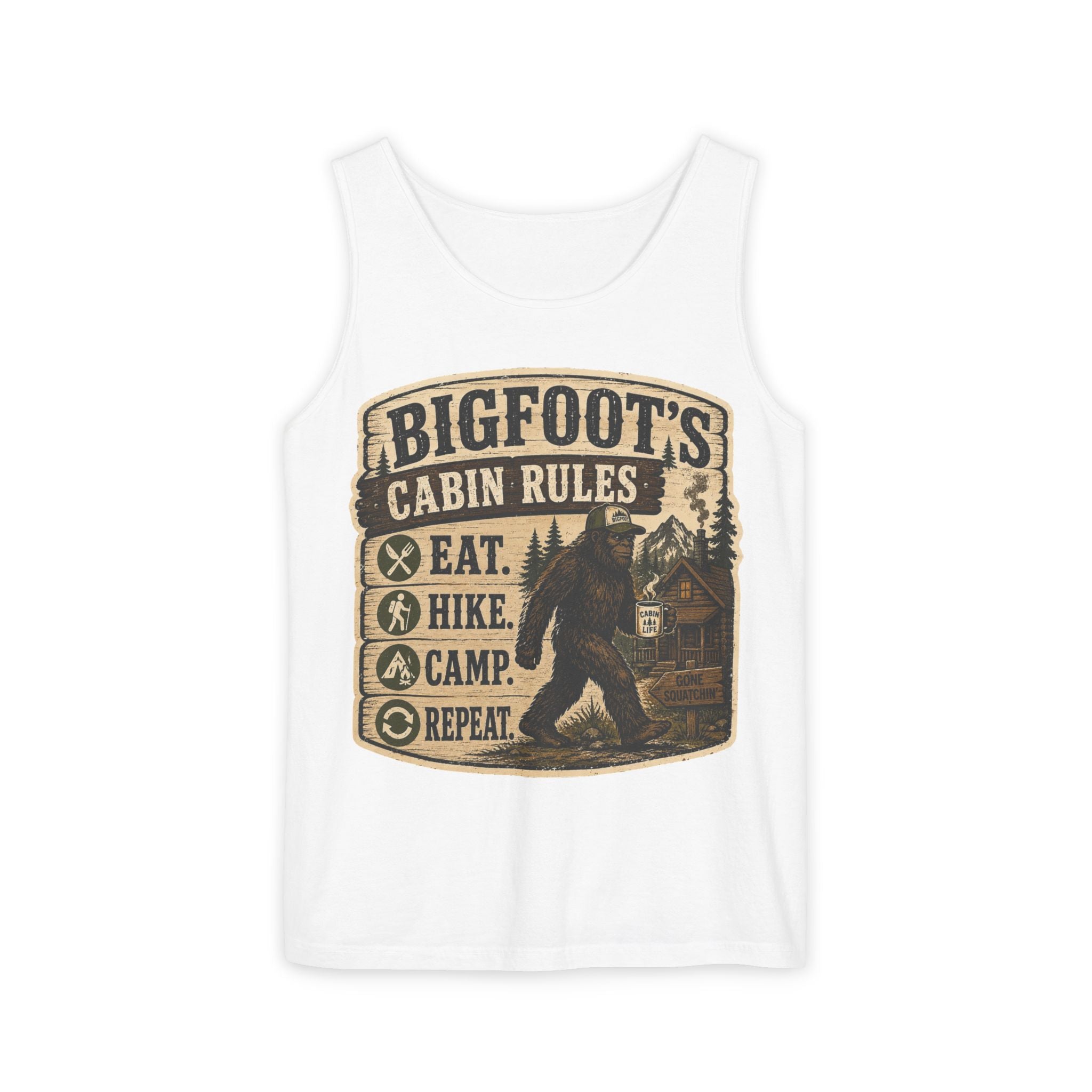 Bigfoot's Cabin Rules Tank Top
