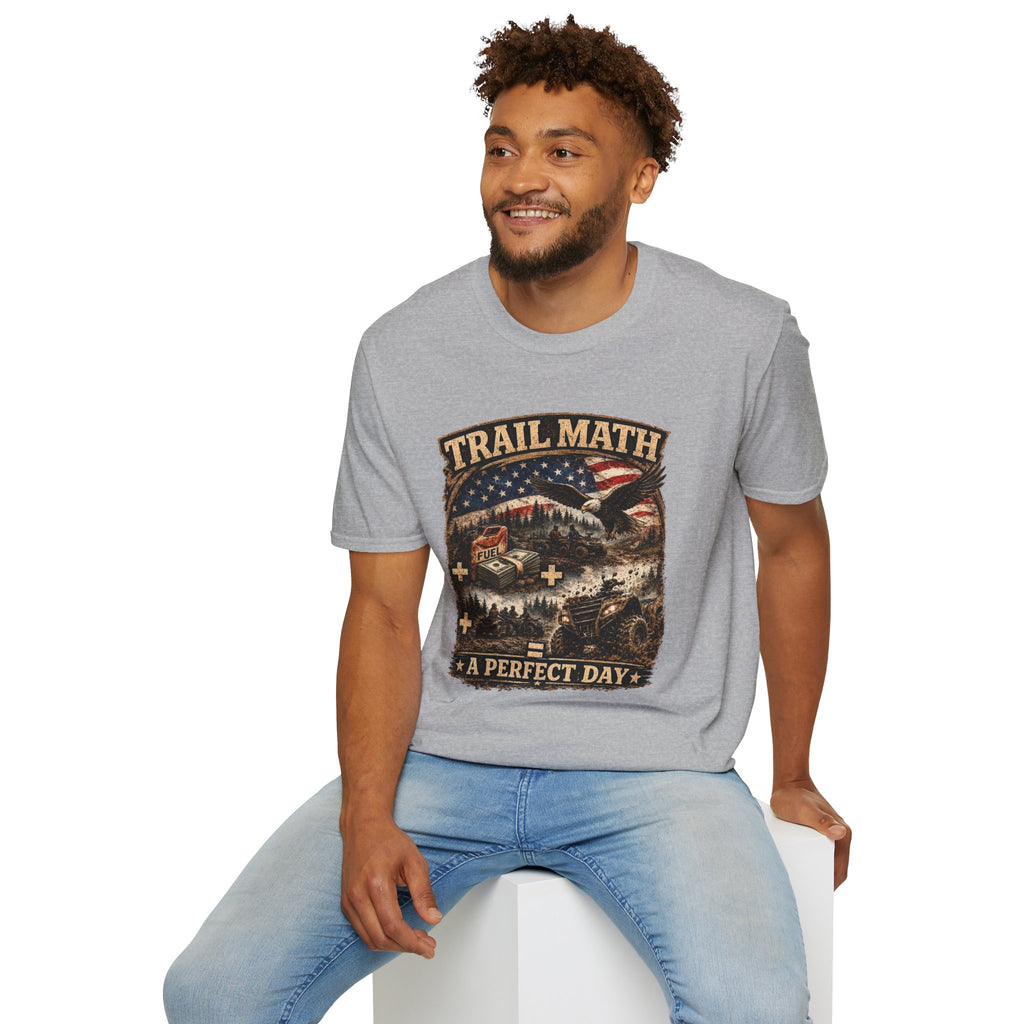 Trail Math T‑Shirt — Vintage Outdoor Eagle & American Flag Hiking Tee