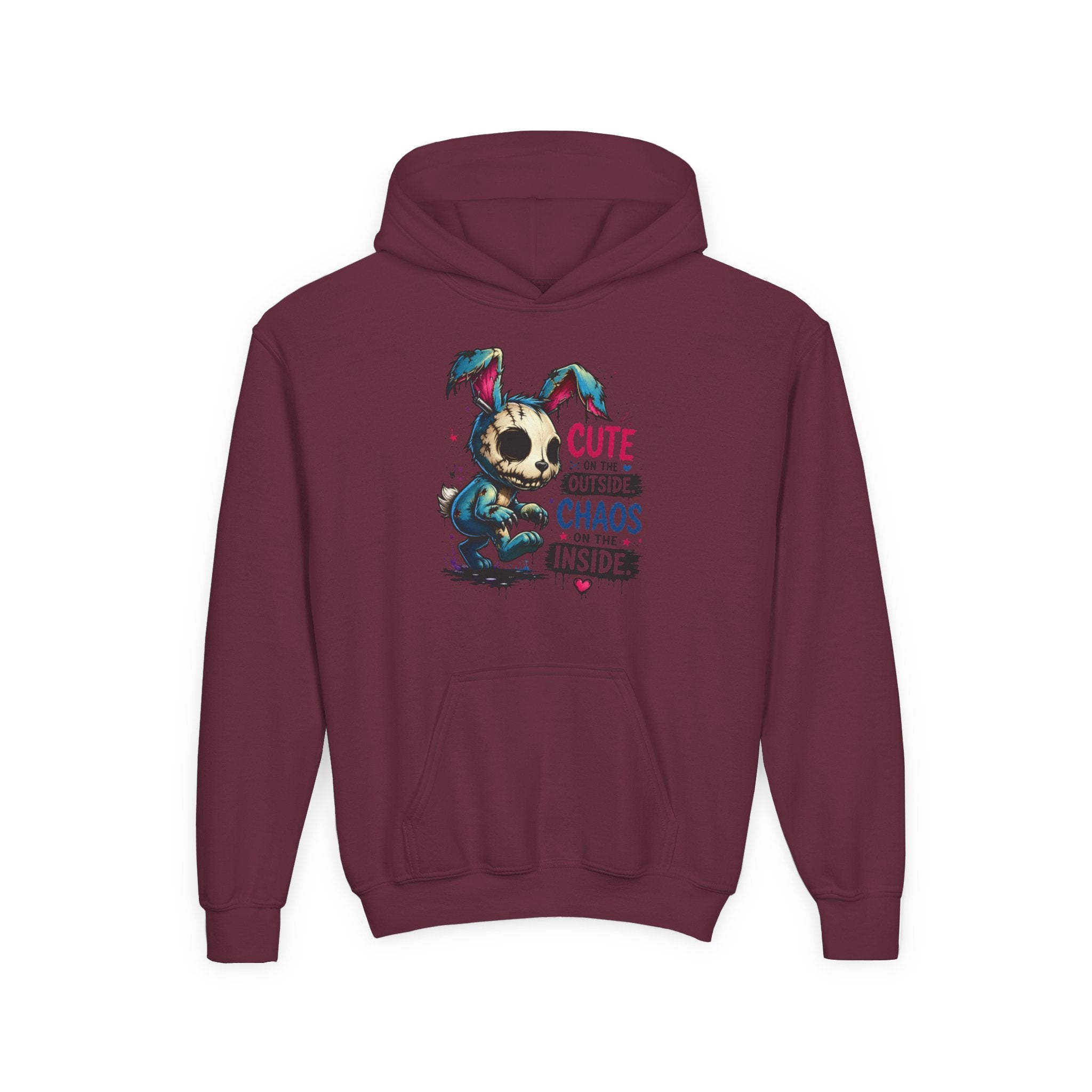 Cute on the Outside Choas on the Inside Youth Heavy Blend Hooded Sweatshirt