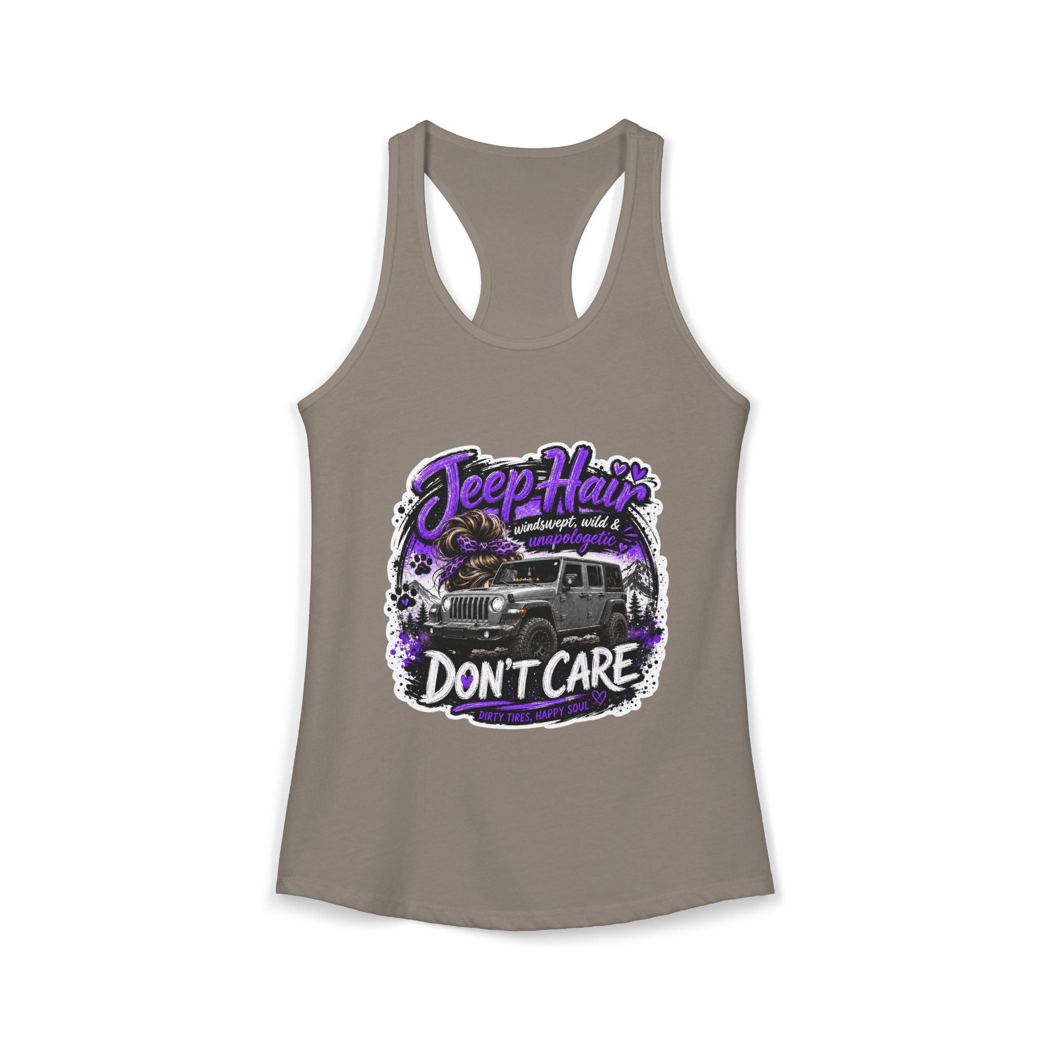 Jeep Hair Don't Care Jeep Women's Ideal Racerback Tank