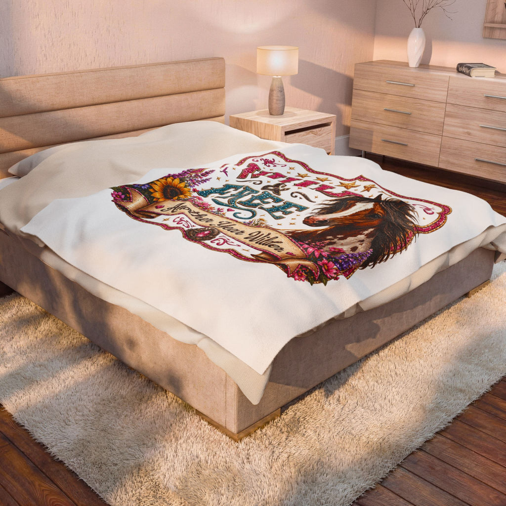 Wild & Free Horse - Velveteen Plush Blanket